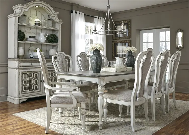 244-T4490 Magnolia Manor Antique White Dining Table-4