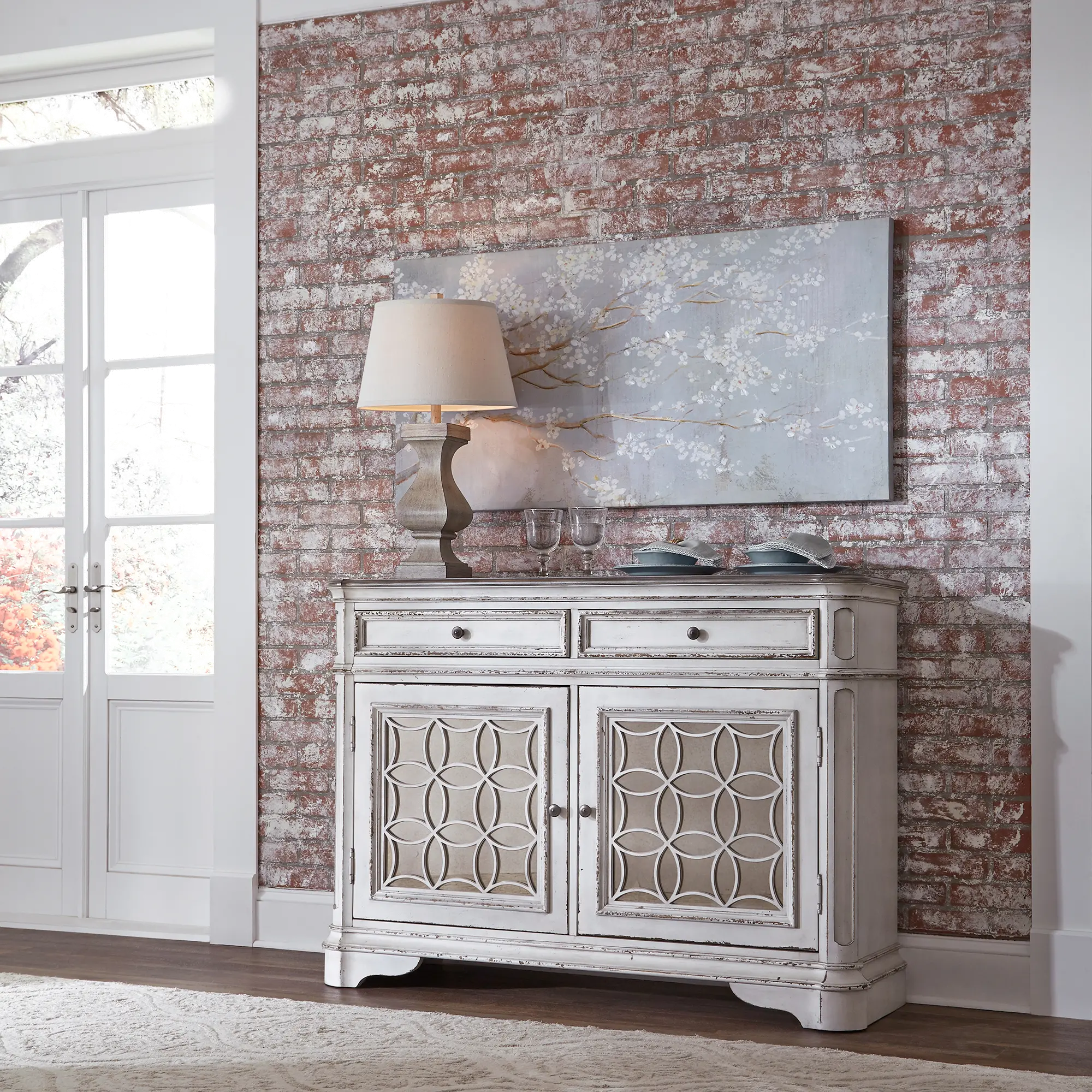 244-CB5692 Magnolia Manor Antique White Buffet-2