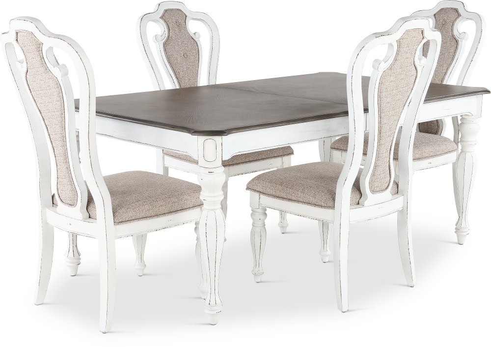 Magnolia Manor Antique White 5 Piece Dining Set