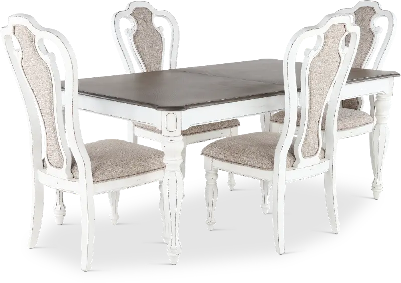 Magnolia Manor Antique White 5 Piece Dining Set