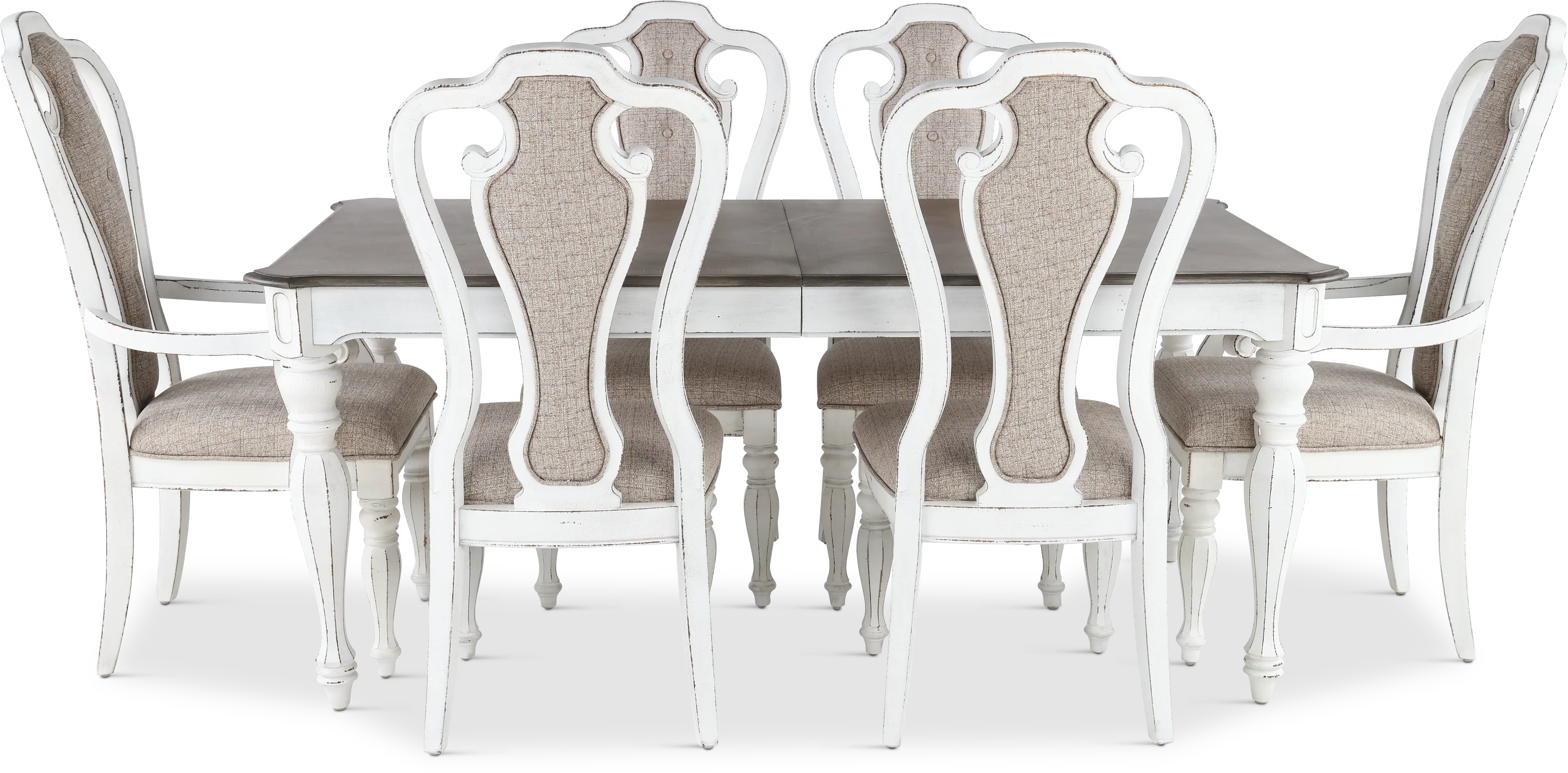 7PC:244 Magnolia Manor Antique White 7 Piece Dining Set-4