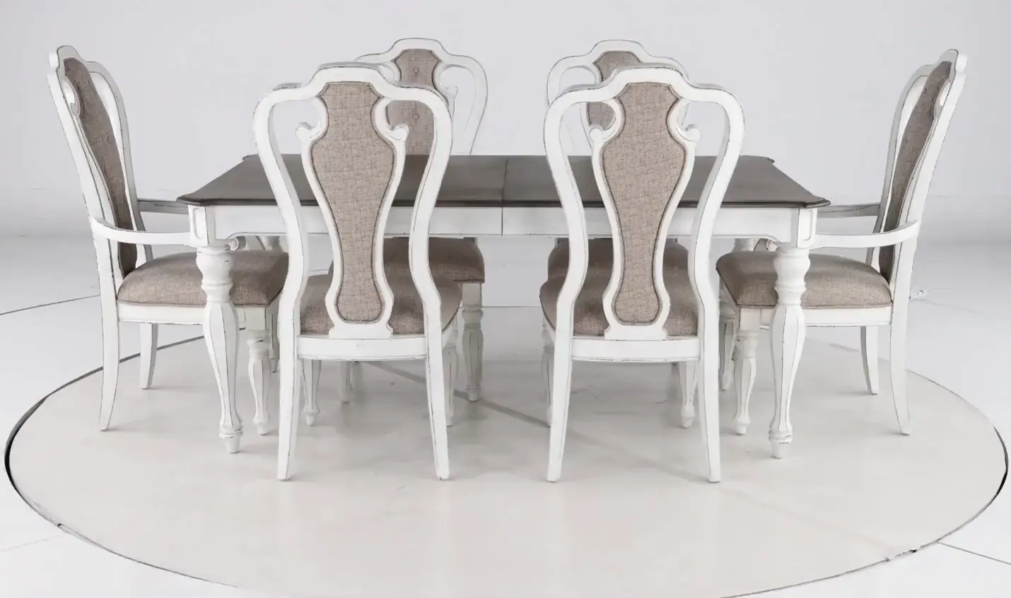 7PC:244 Magnolia Manor Antique White 7 Piece Dining Set-5