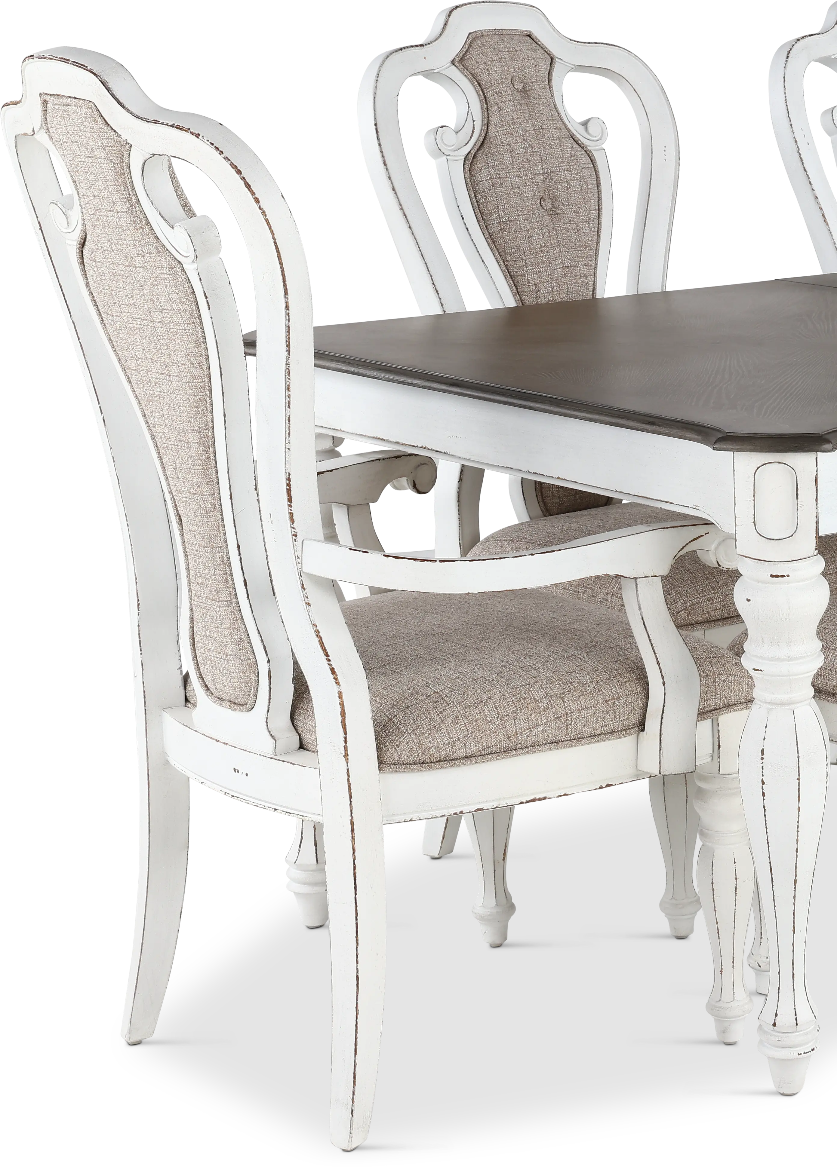 7PC:244 Magnolia Manor Antique White 7 Piece Dining Set-6