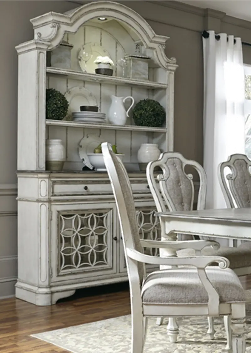 Magnolia Manor Antique White China Cabinet