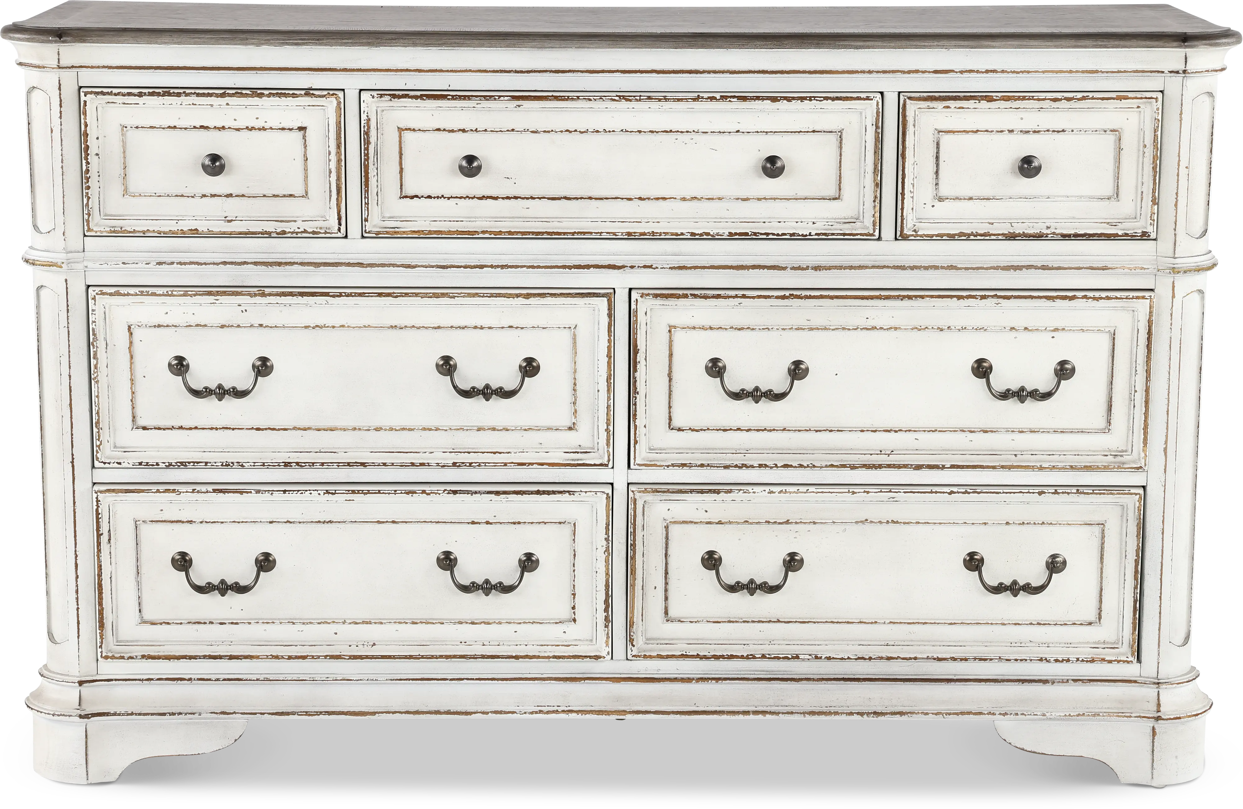 244-BR31 Magnolia Manor Antique White Dresser-1