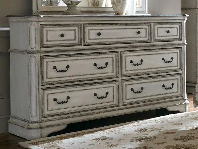 244-BR31 Magnolia Manor Antique White Dresser-2