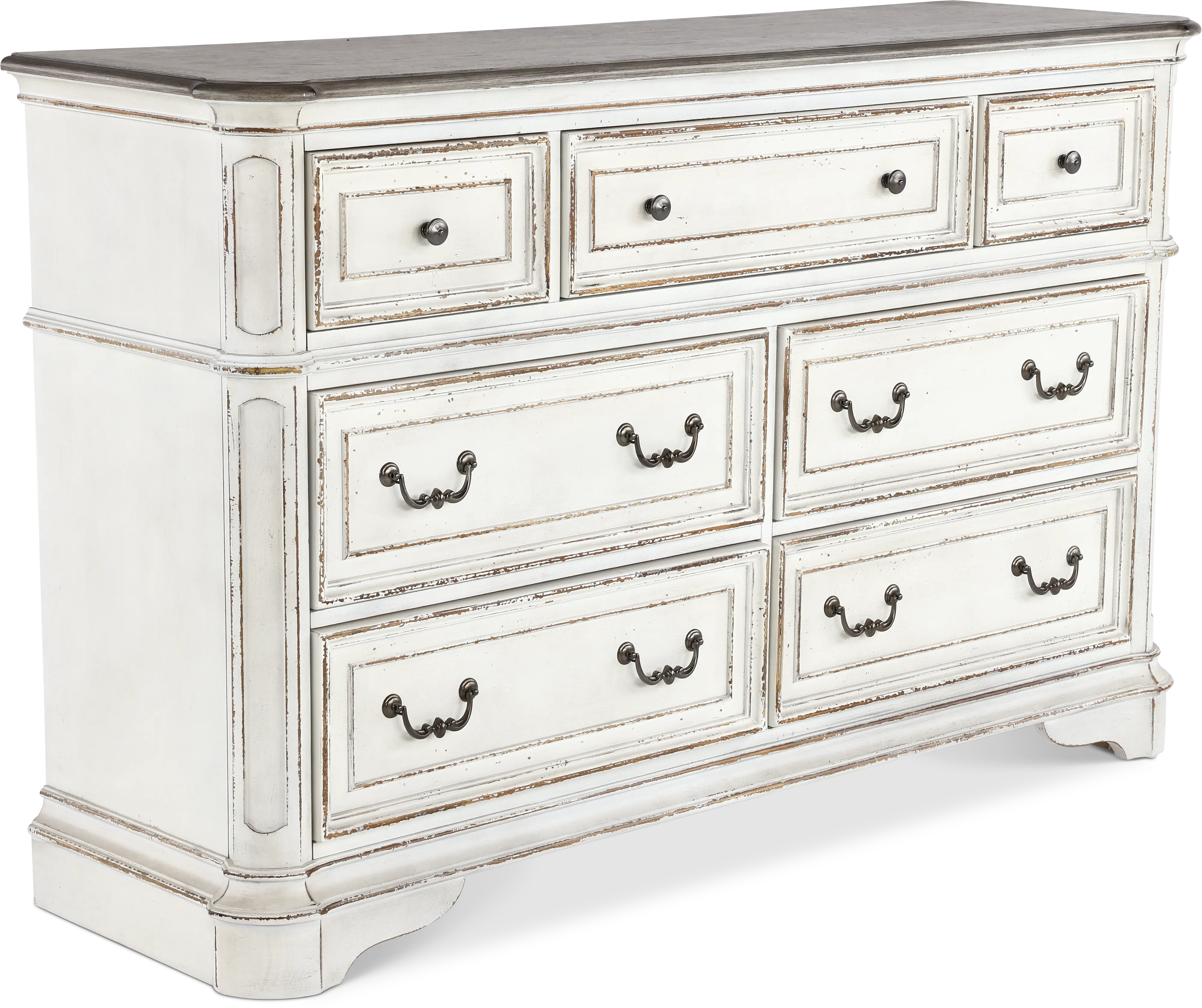 244-BR31 Magnolia Manor Antique White Dresser-4