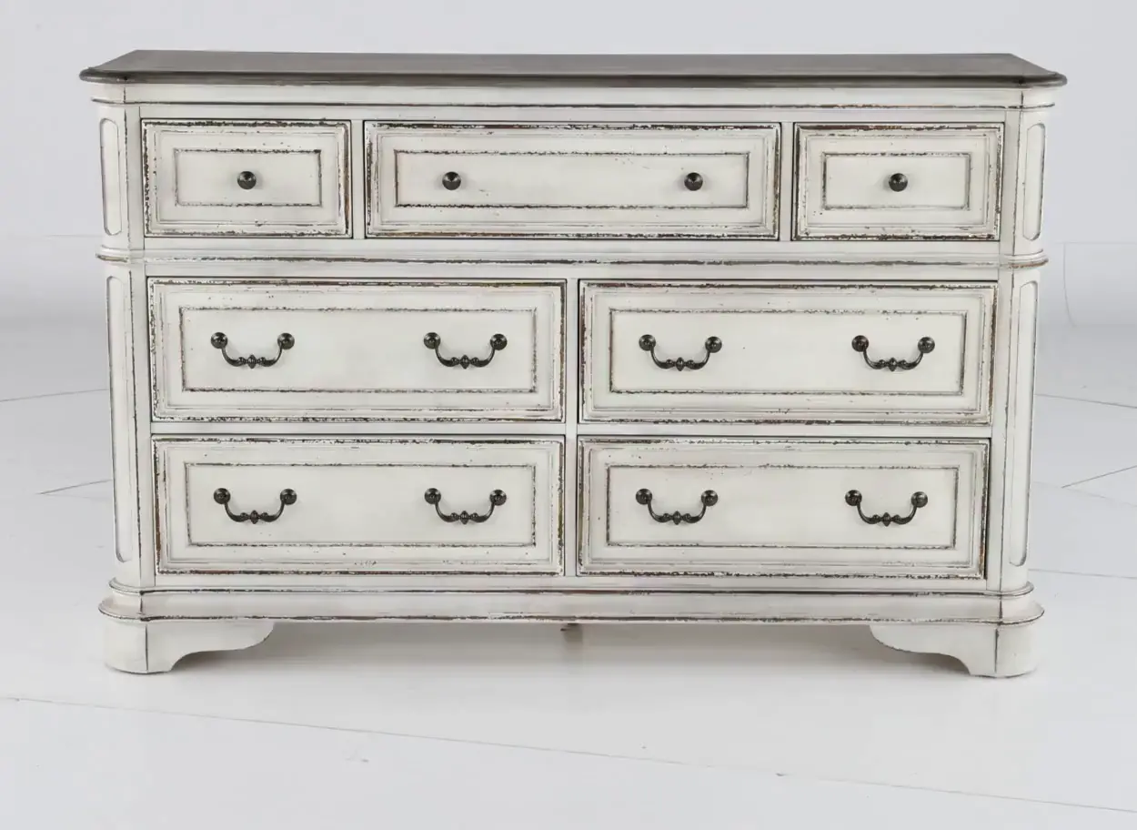 244-BR31 Magnolia Manor Antique White Dresser-9
