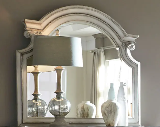 244-BR51 Magnolia Manor Antique White Mirror-2