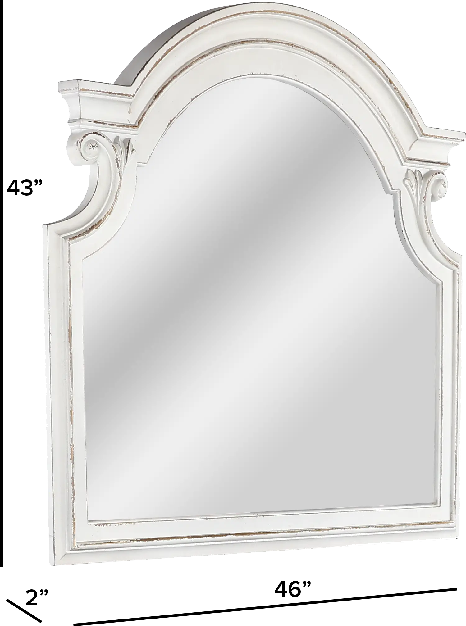244-BR51 Magnolia Manor Antique White Mirror-3
