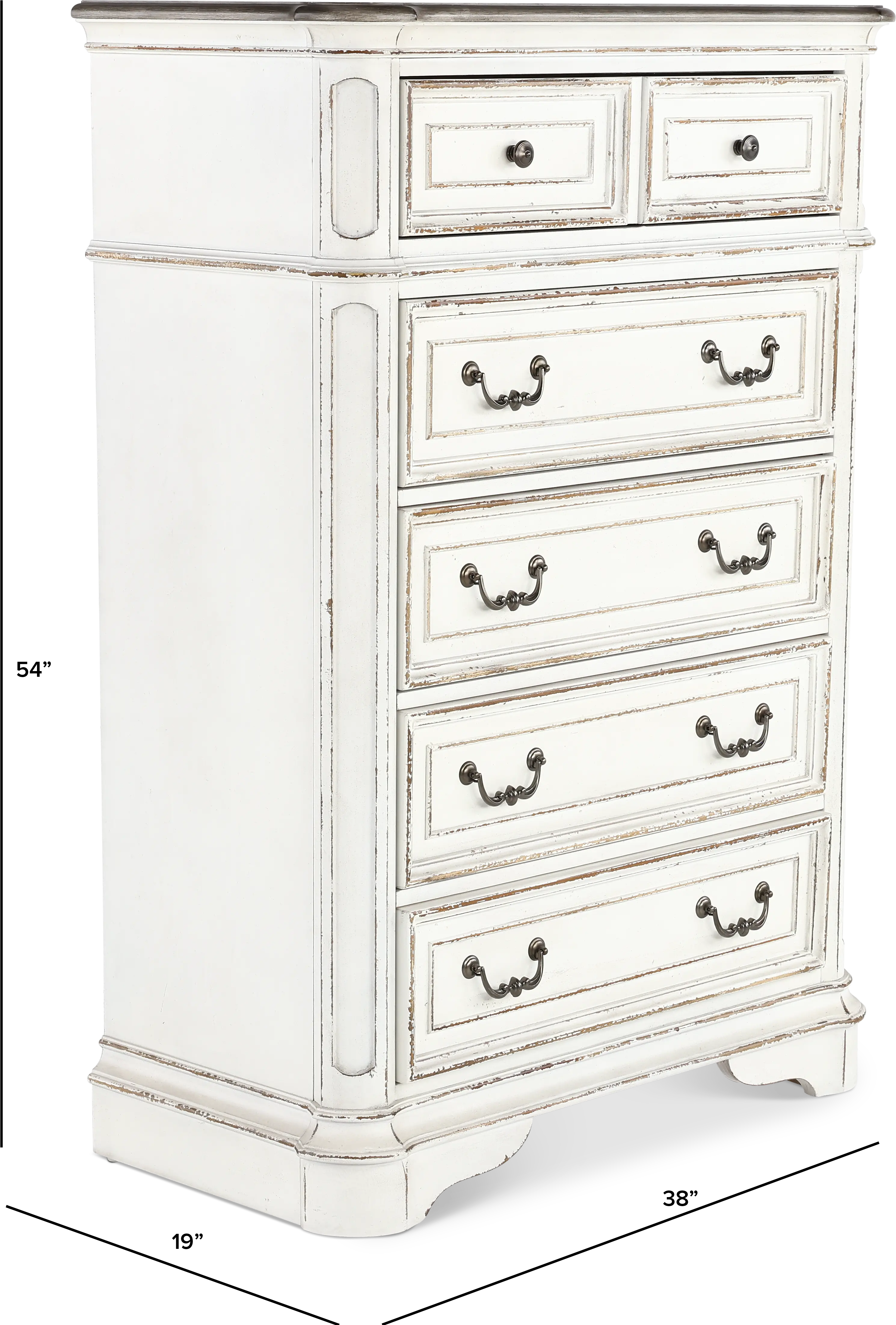 244-BR41 Magnolia Manor Antique White Chest of Drawers-3