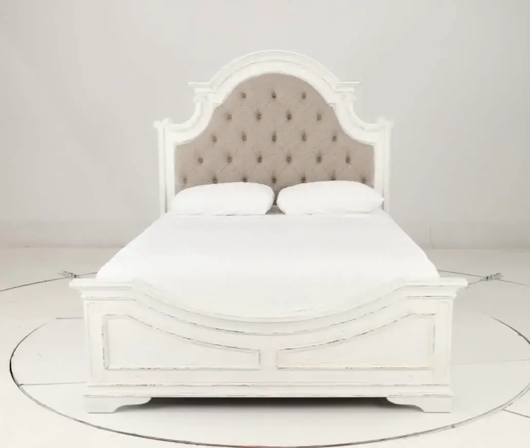 244-BED5/0 Magnolia Manor Antique White Queen Bed-10