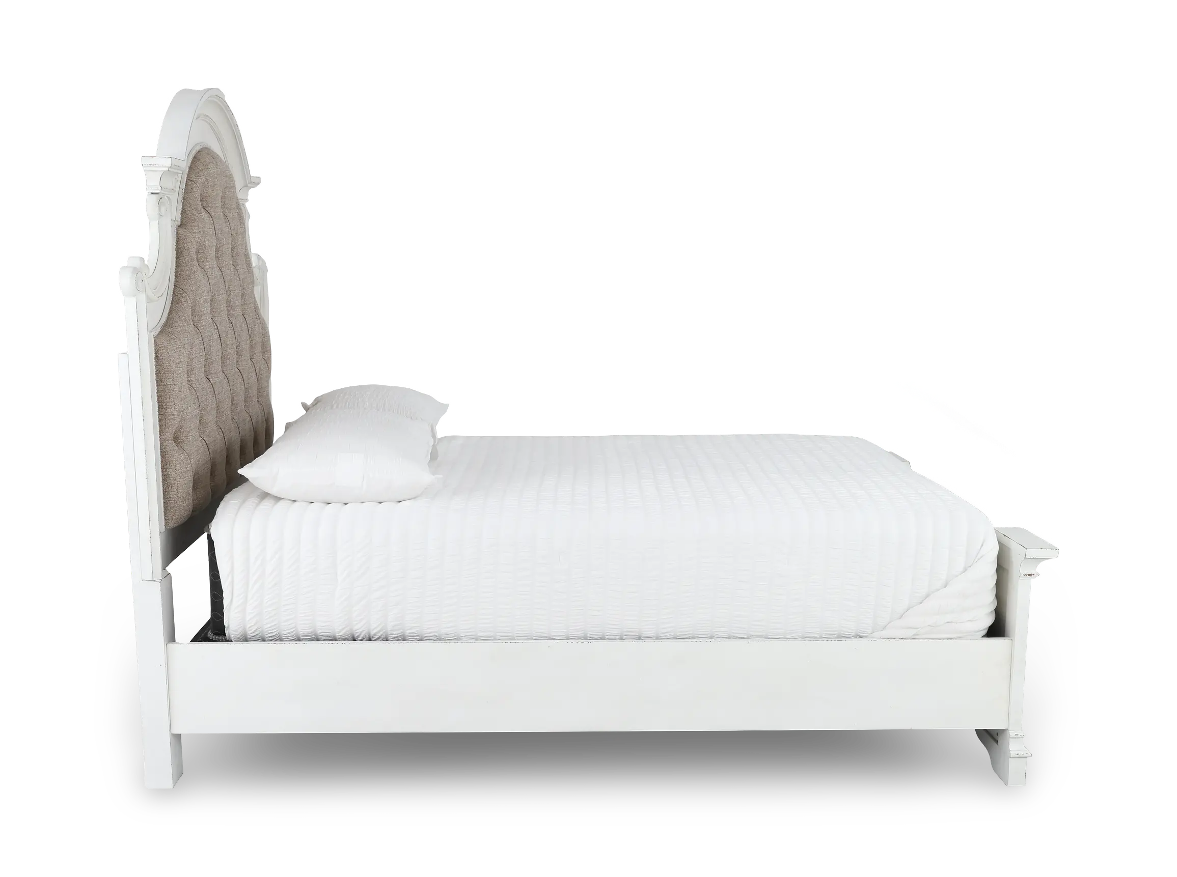 244-BED6/6 Magnolia Manor Antique White Upholstered King Bed-5