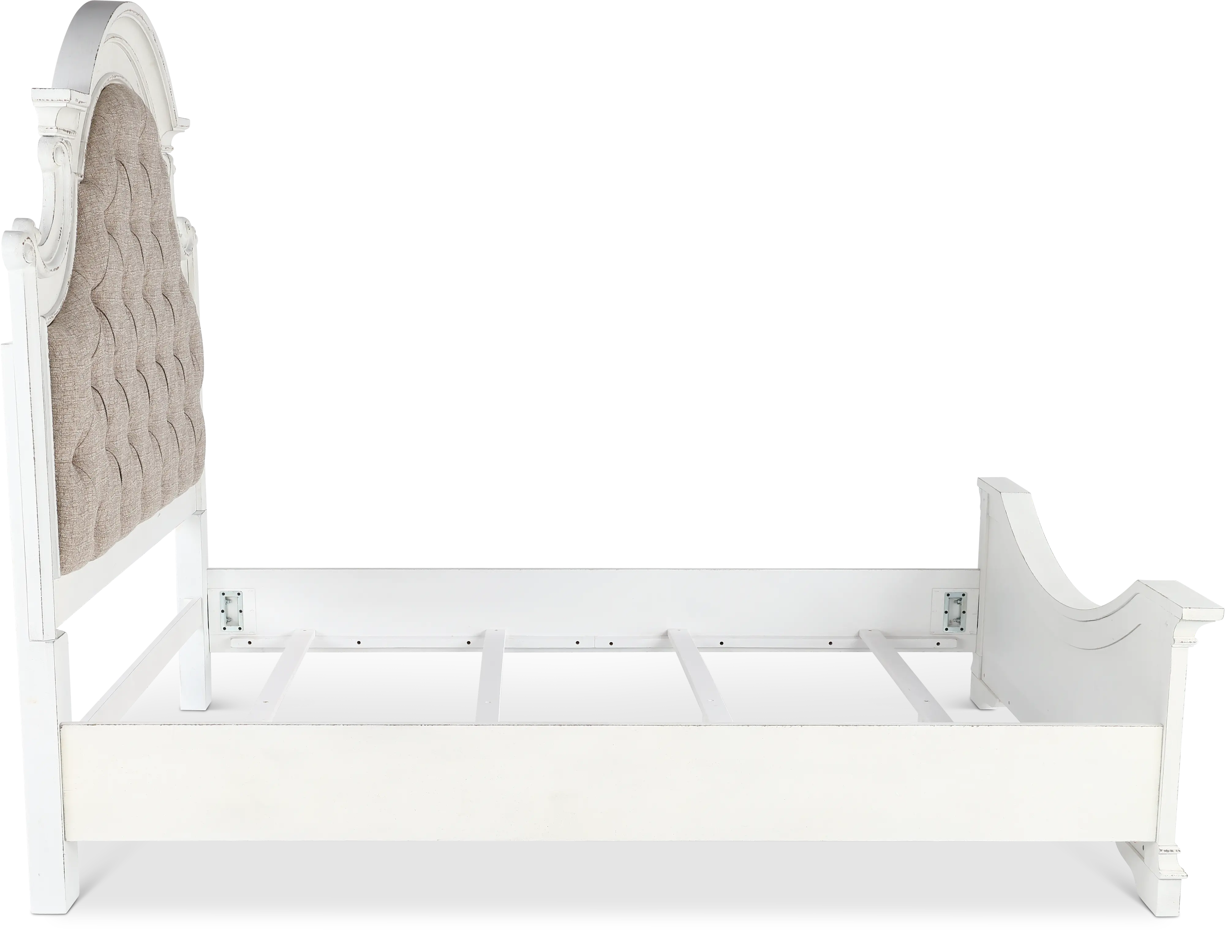 244-BED6/6 Magnolia Manor Antique White Upholstered King Bed-6