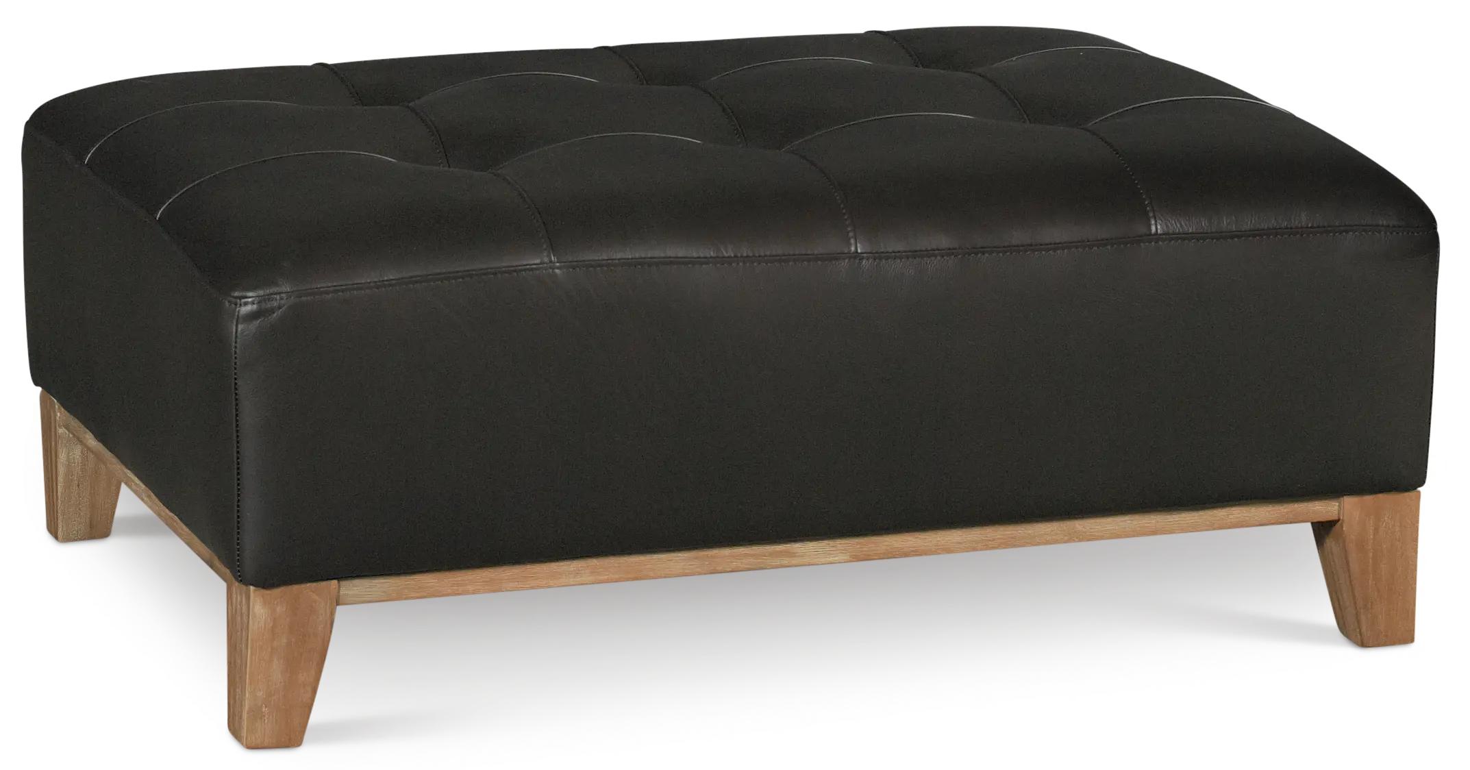 Contemporary Brown Leather Ottoman - Interstellar-1