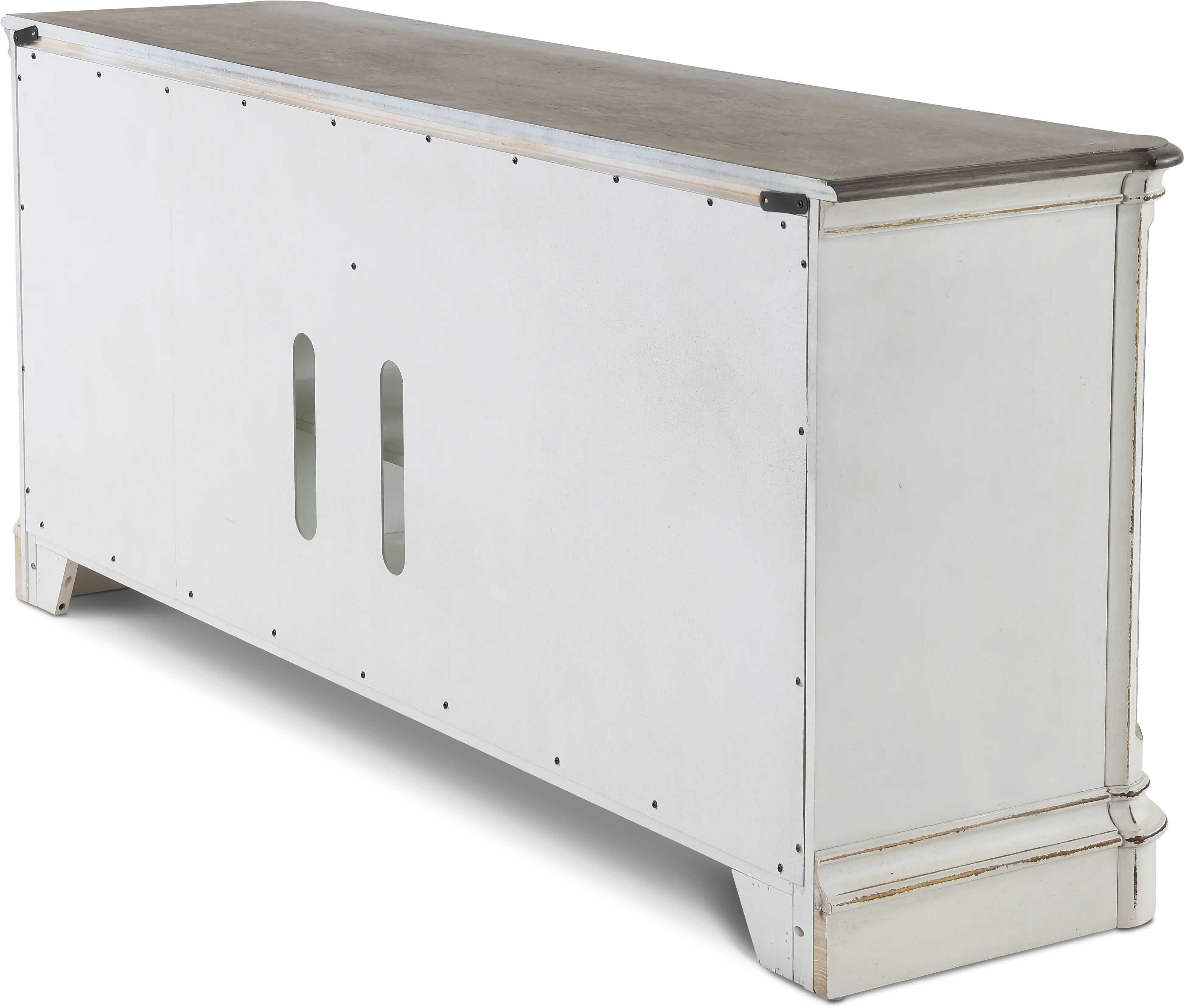 244-TV74 Magnolia Manor Antique White 74  TV Stand-5