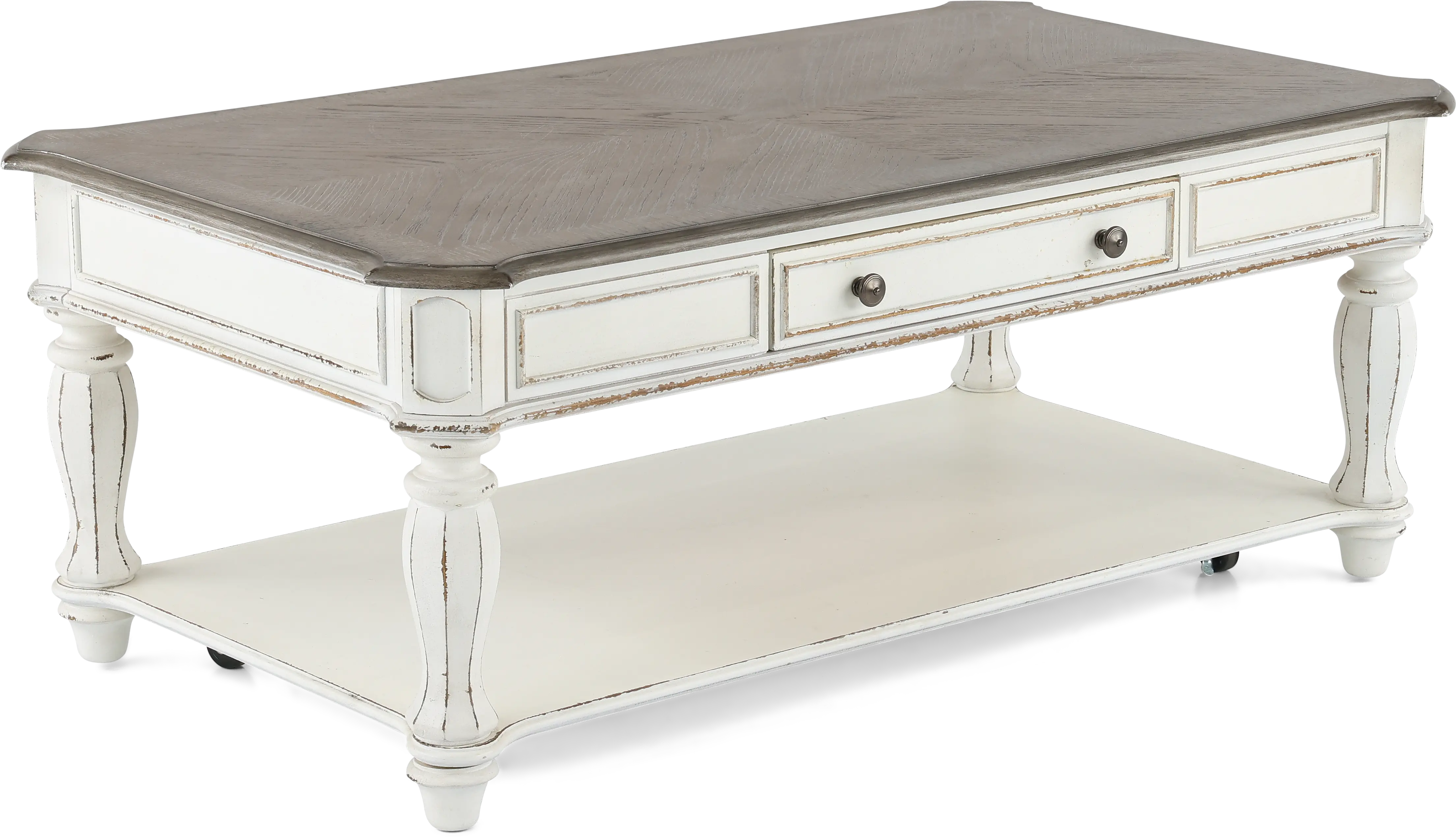 244-OT1010 Magnolia Manor White Coffee Table-1
