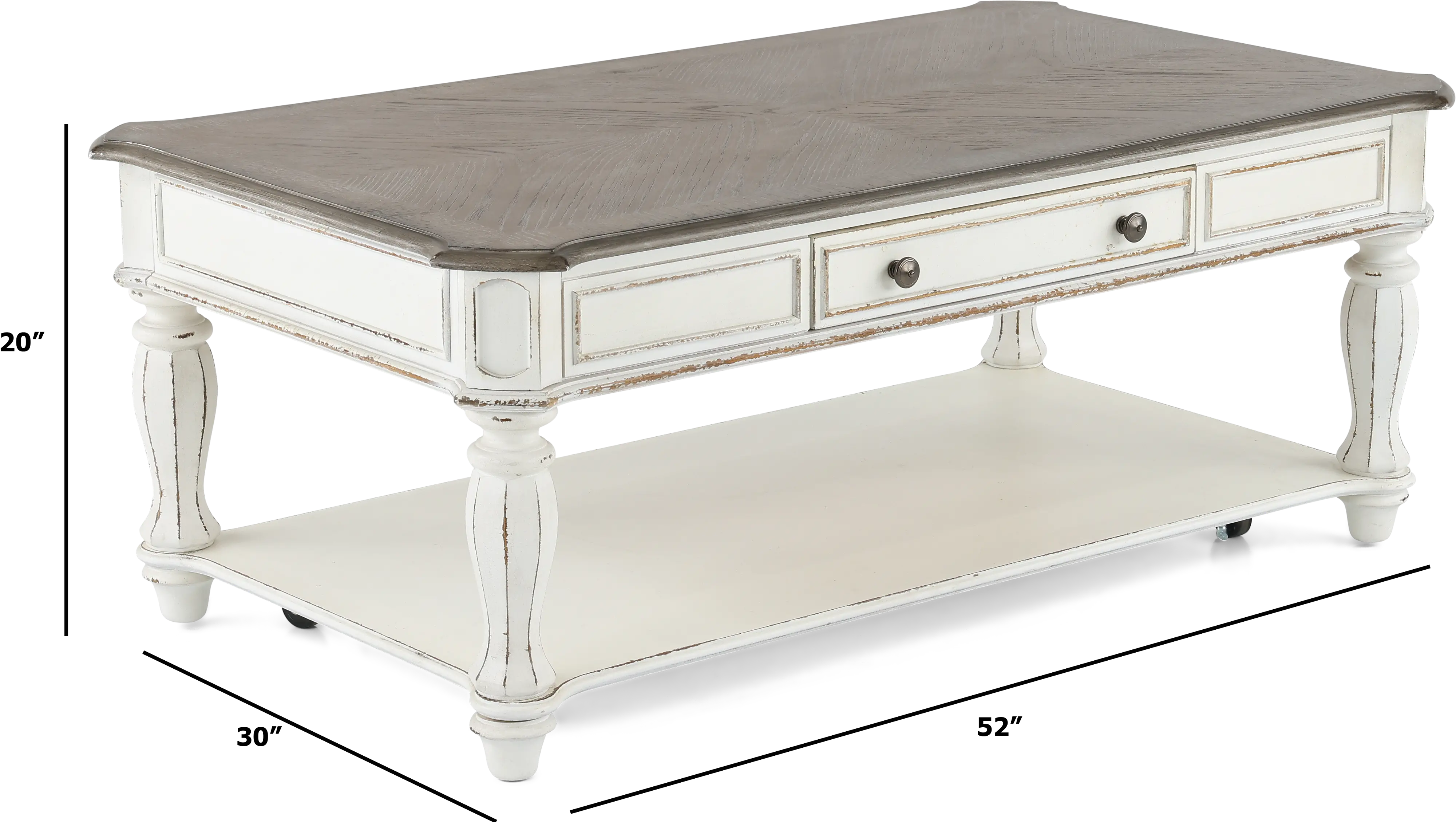 244-OT1010 Magnolia Manor White Coffee Table-3