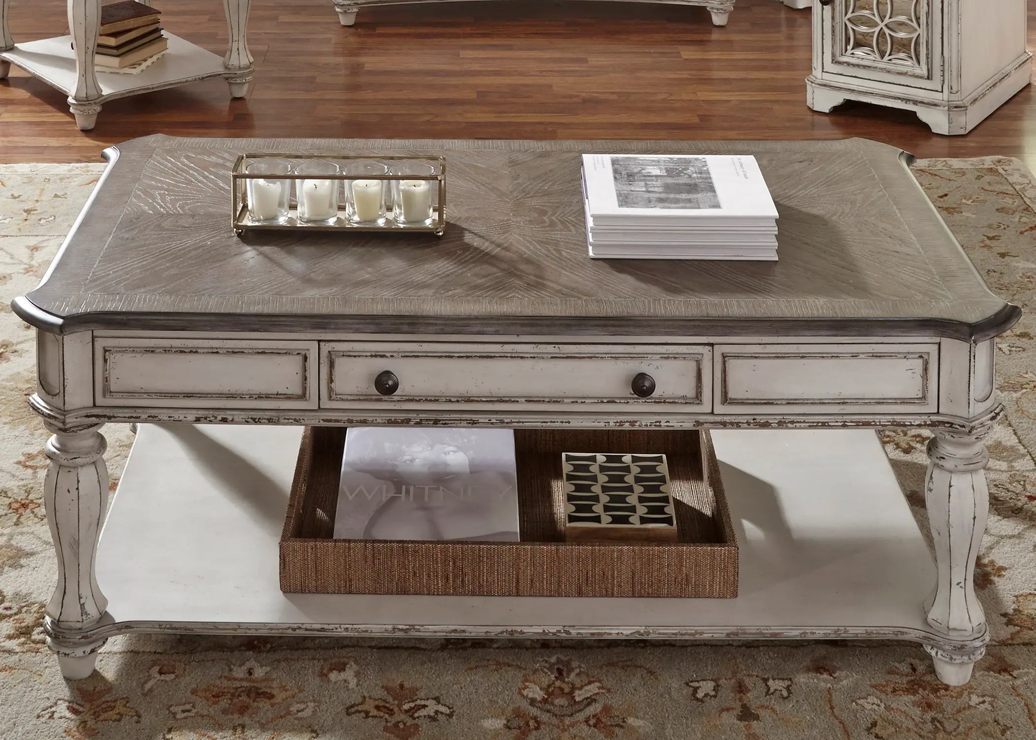 244-OT1010 Magnolia Manor White Coffee Table-8
