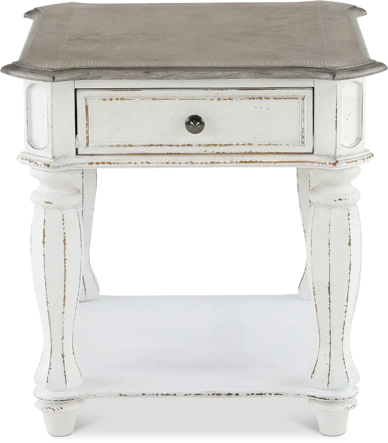 Magnolia Manor Antique White End Table