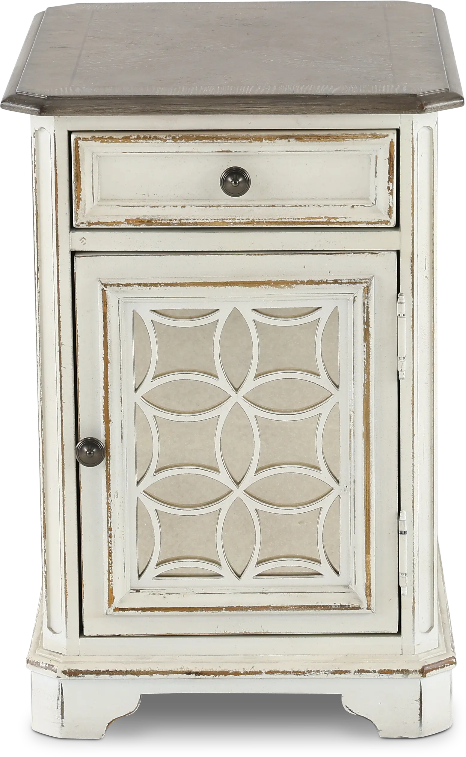 244-OT1021 Magnolia Manor Antique White Side Table-1