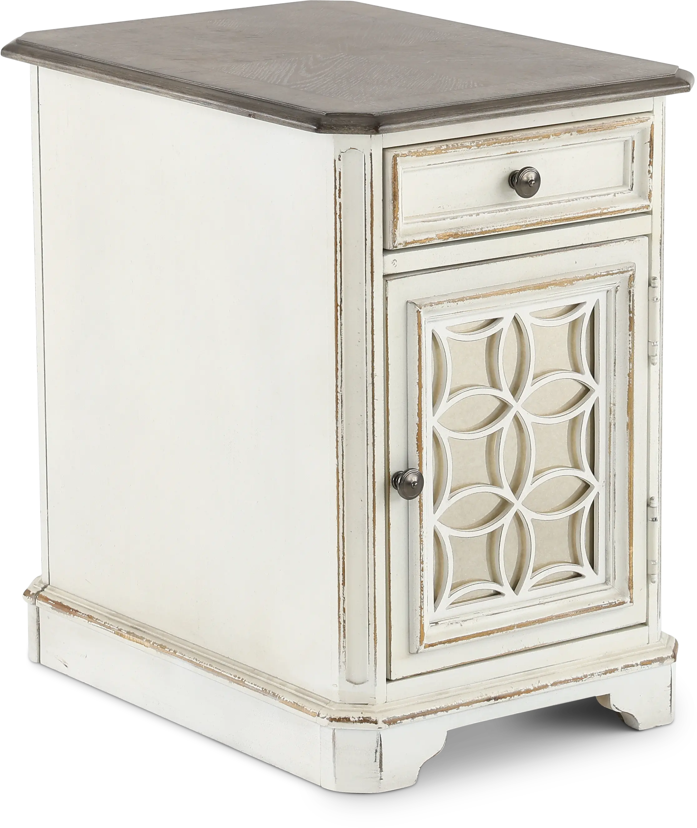 244-OT1021 Magnolia Manor Antique White Side Table-2