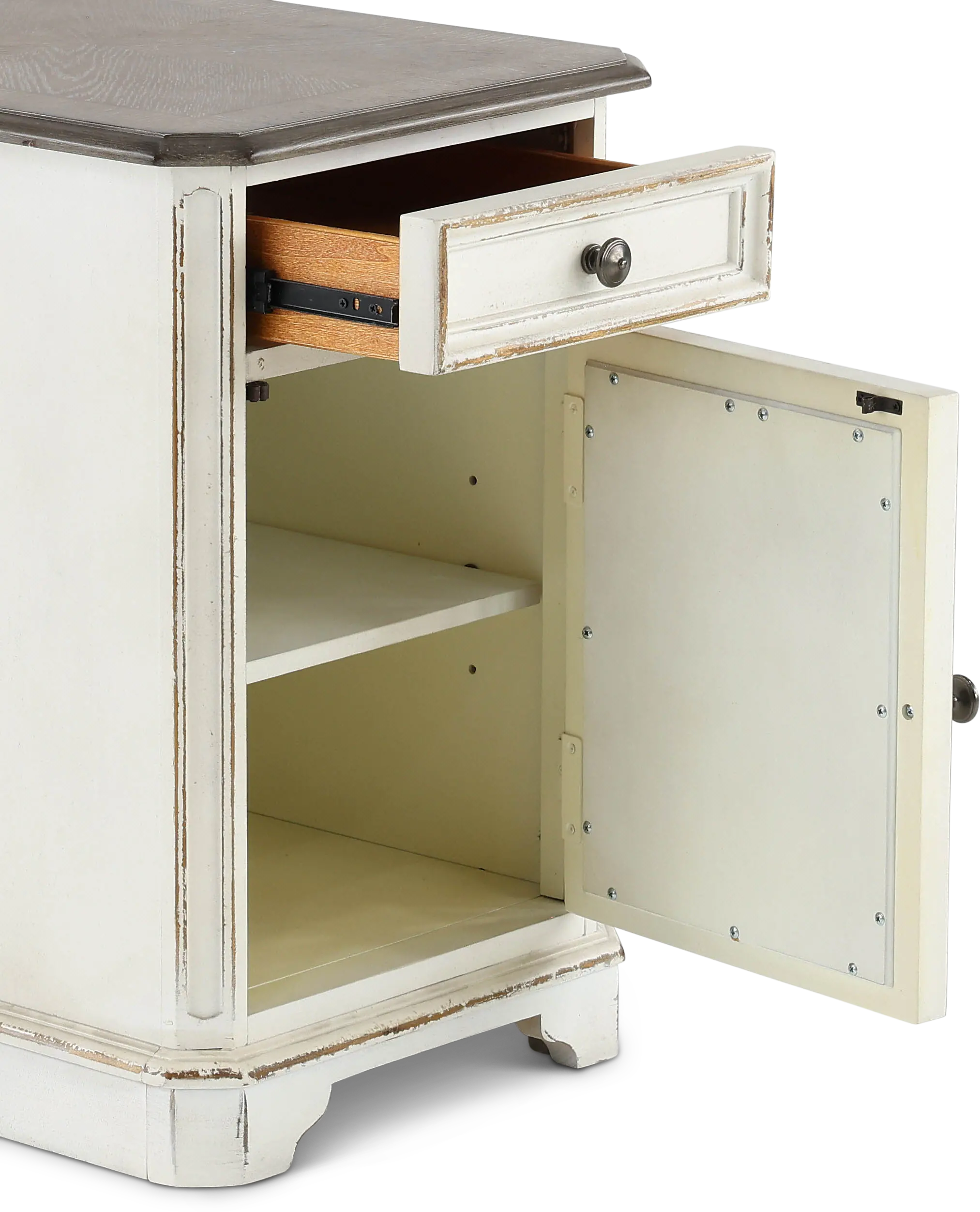 244-OT1021 Magnolia Manor Antique White Side Table-4
