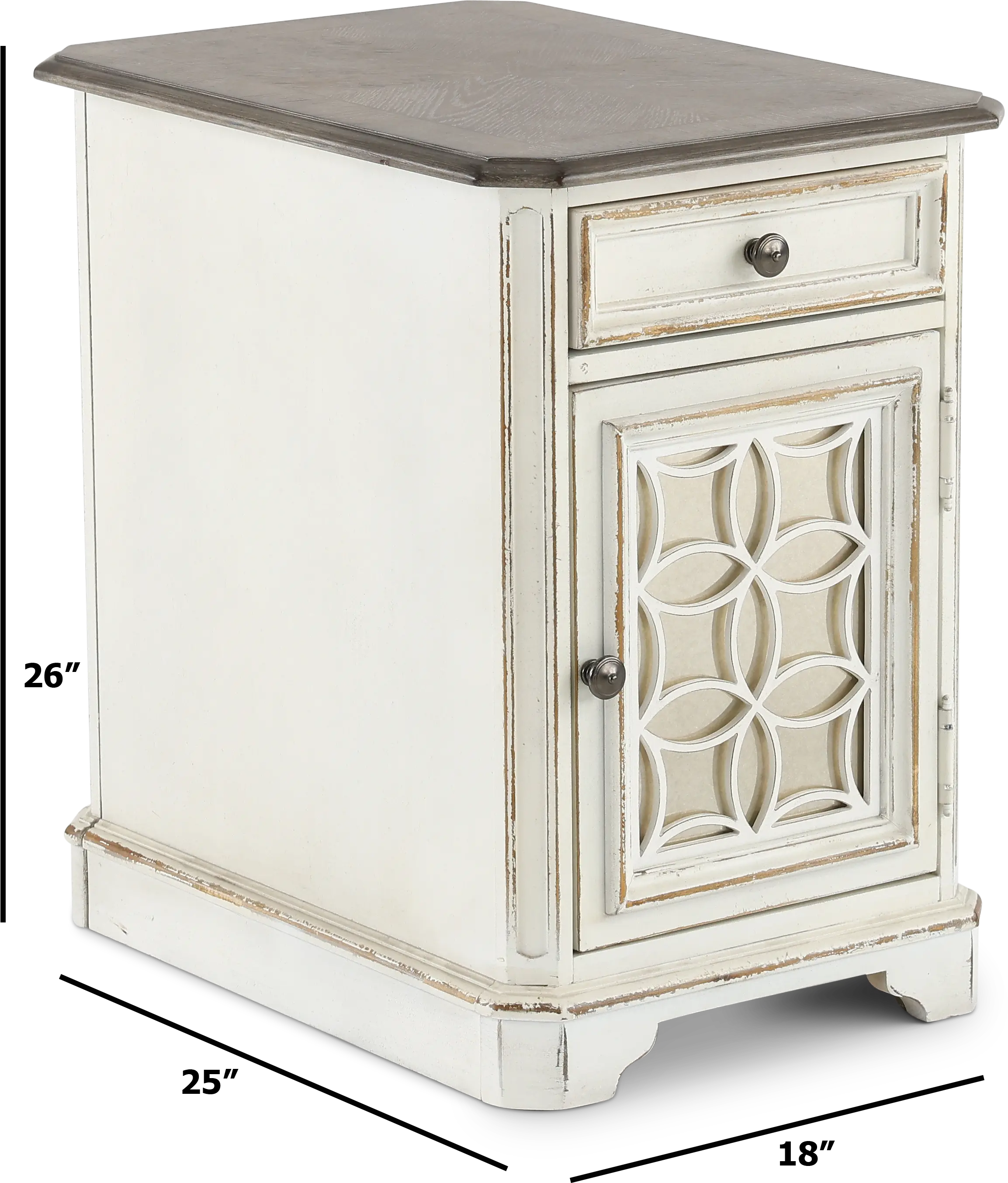 244-OT1021 Magnolia Manor Antique White Side Table-5