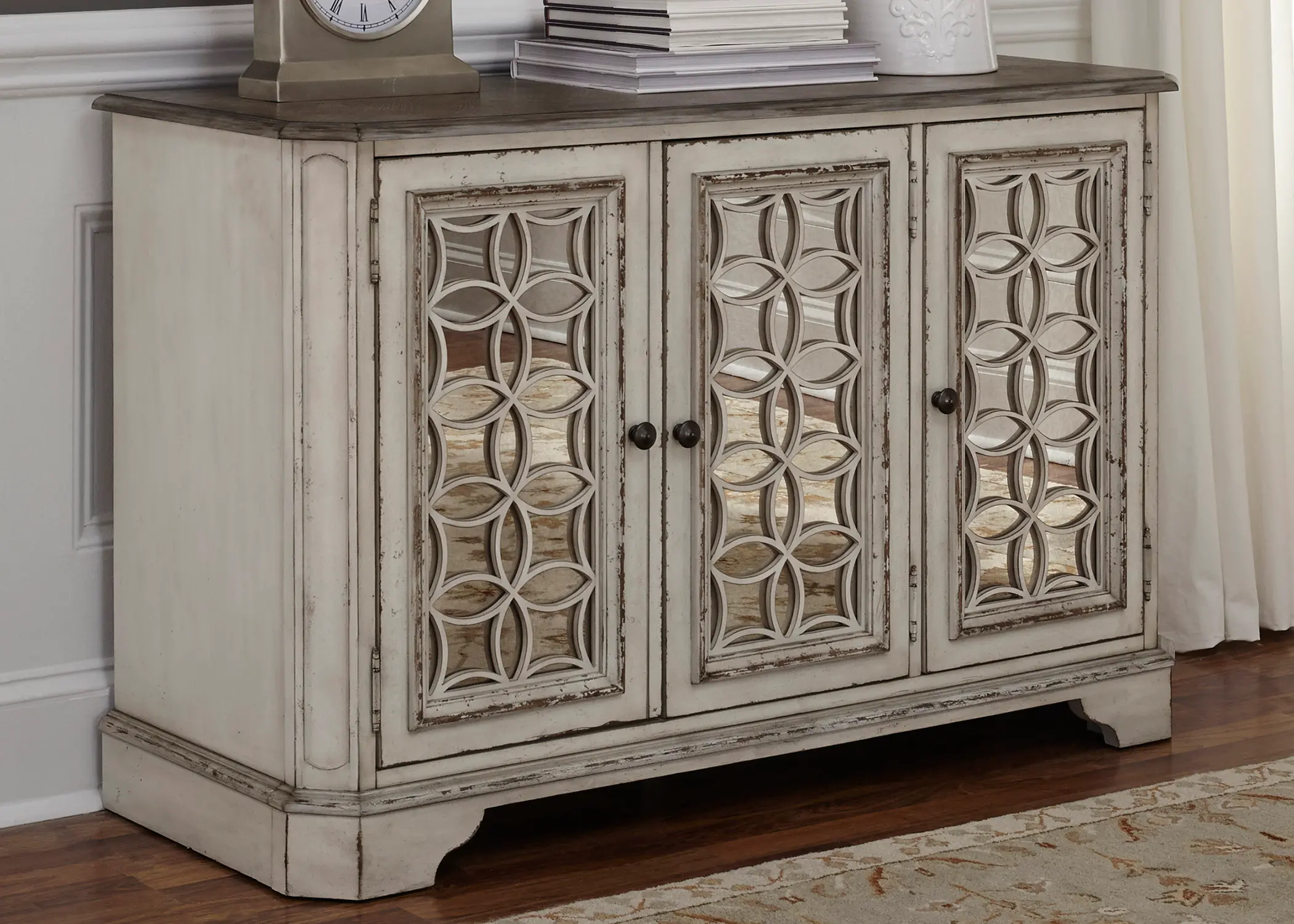 244-OT1031 Magnolia Manor Antique White Console Table-7