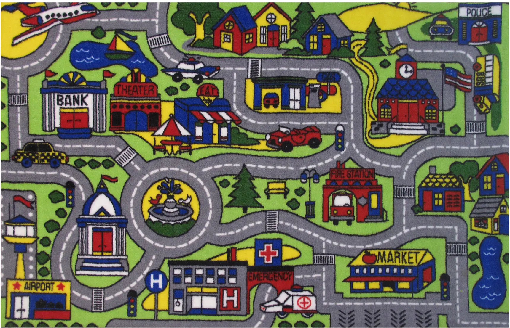 4 x 6 Small Drive Time Multi-Color Area Rug - Fun Time-1