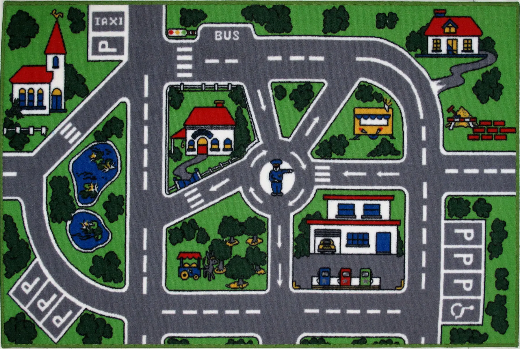 5 x 7 Medium City Streets Multi-Color Area Rug - Fun Time-1