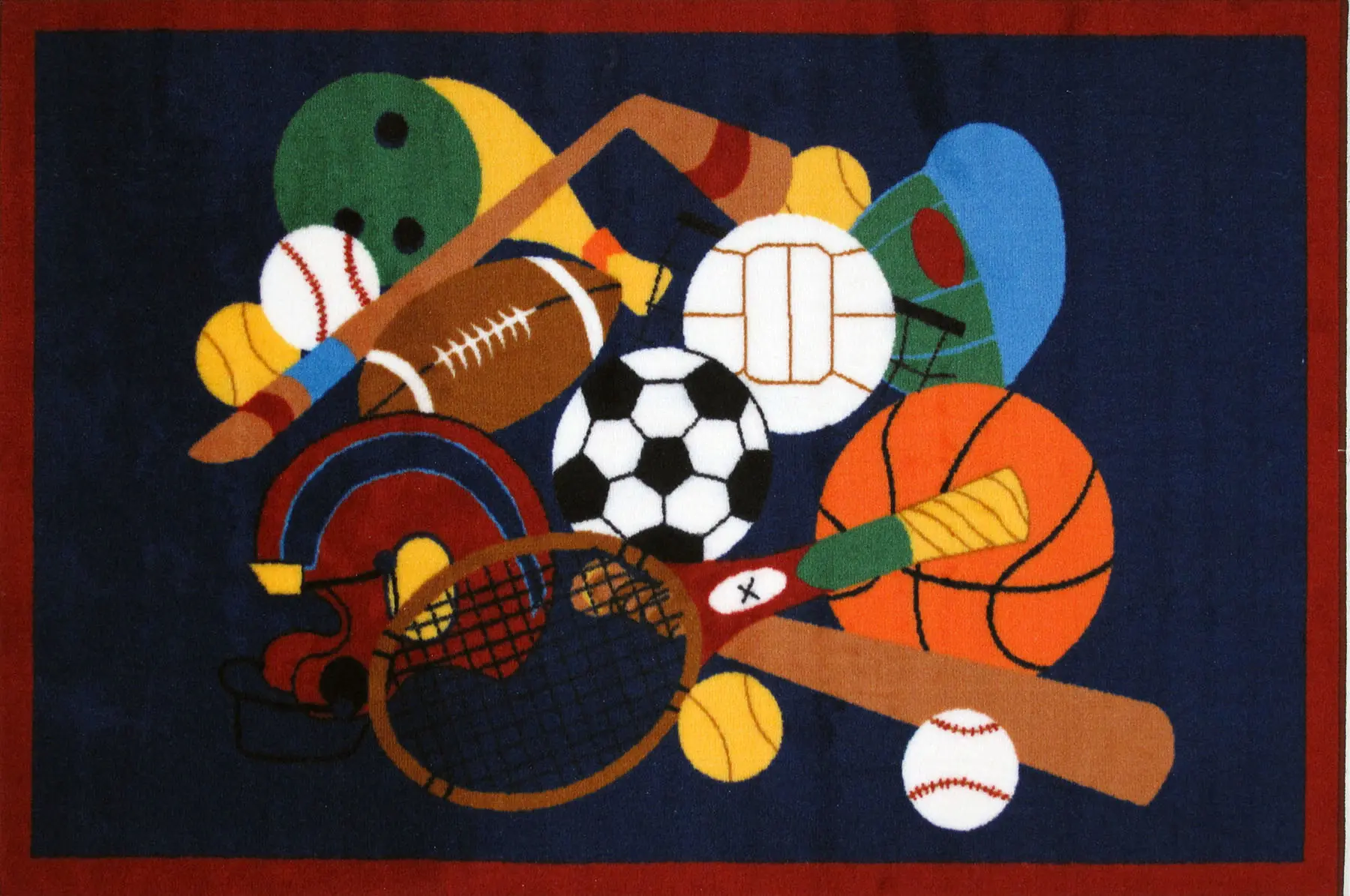3 x 5 X-Small Sports America Multi-Color Area Rug - Fun Time-1