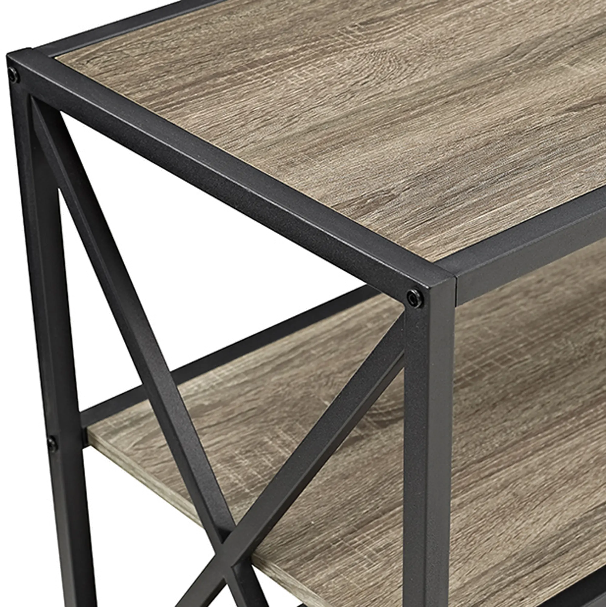 BS60XMWAG Metal & Driftwood Bookshelf Console - Walker Edison-2