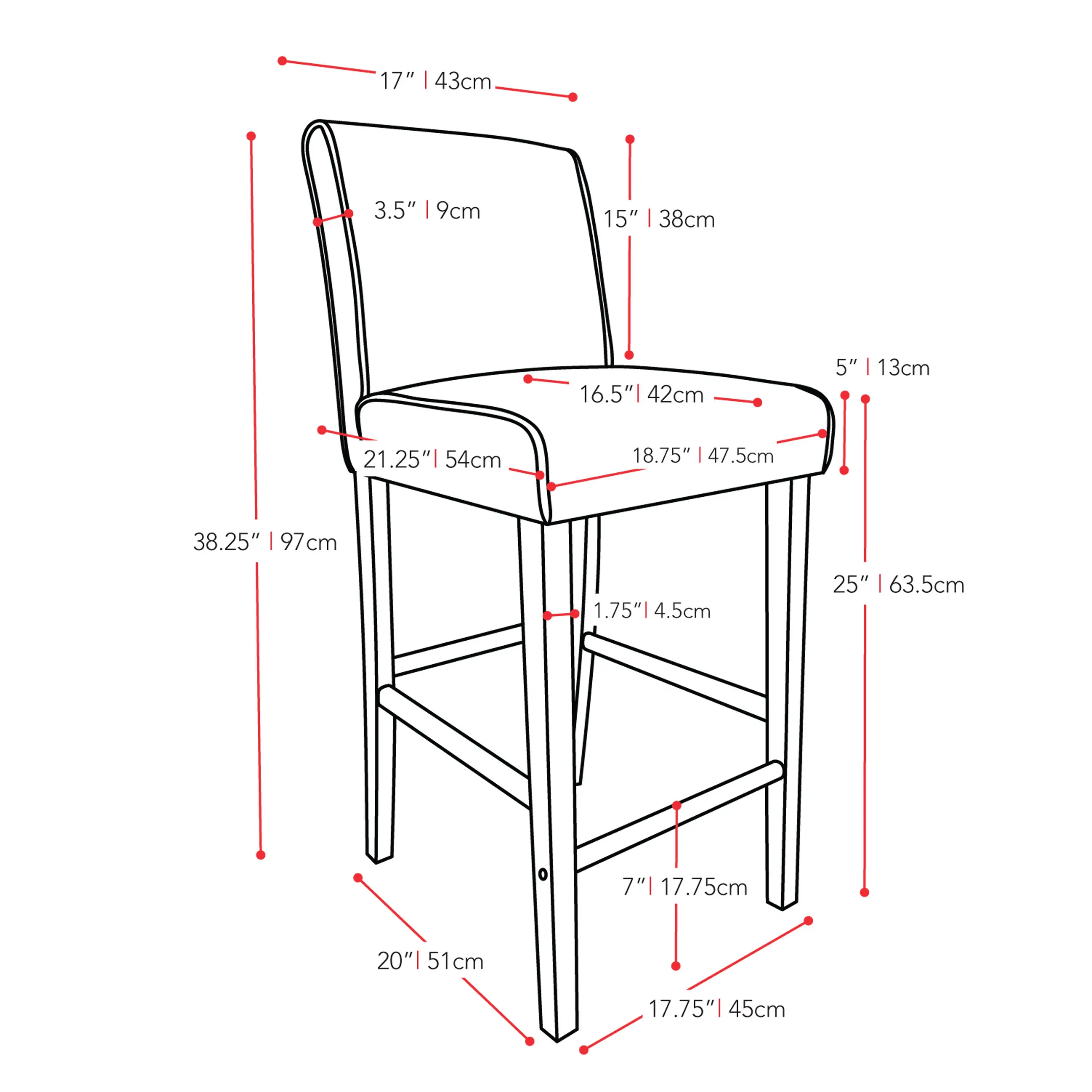 Antonio White Counter Height Stool-4