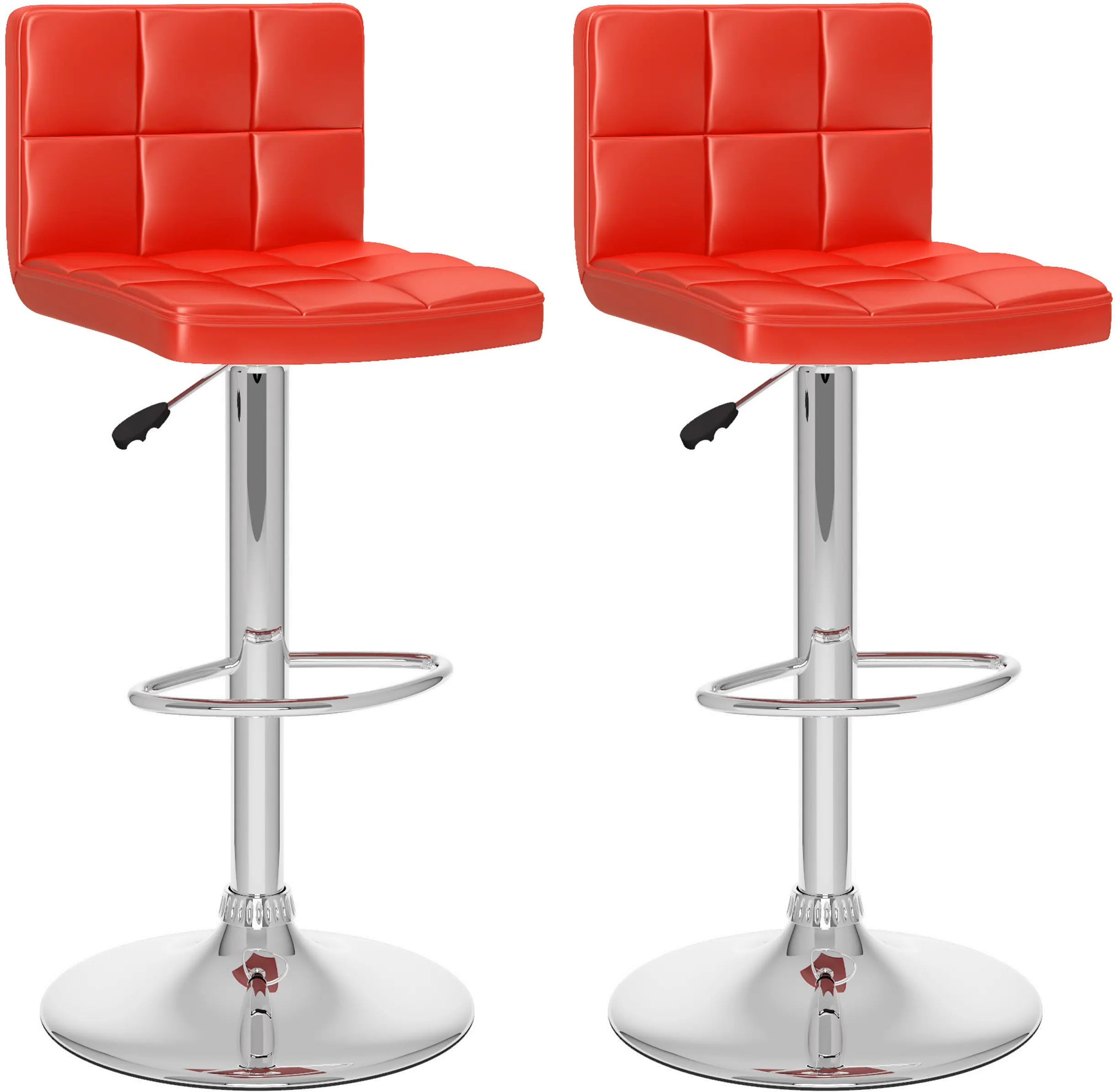 Carson Red Adjustable Bar Stool, Set of 2-1