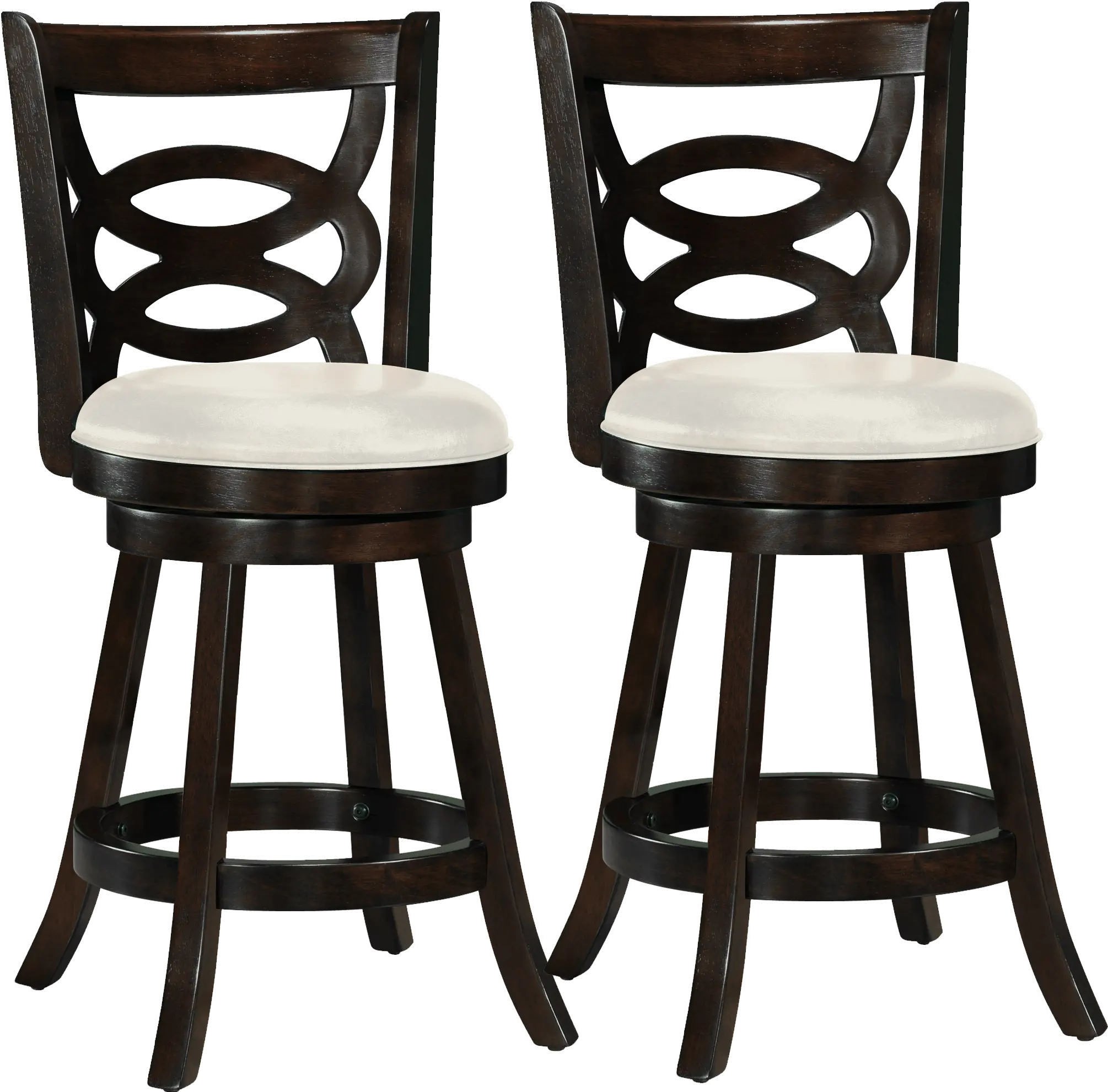 Woodgrove Dark Brown and White Counter Height Stool, Set of 2-1