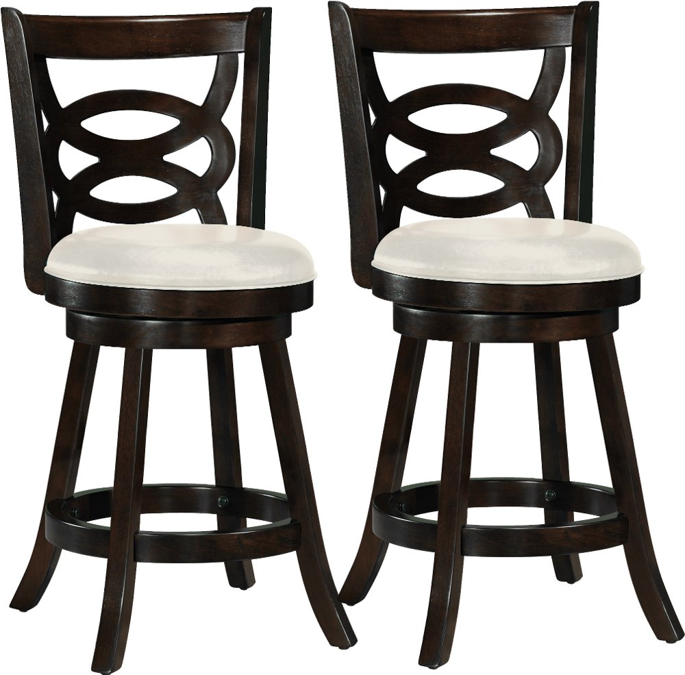 Woodgrove Dark Brown and White Counter Height Stool Set of 2
