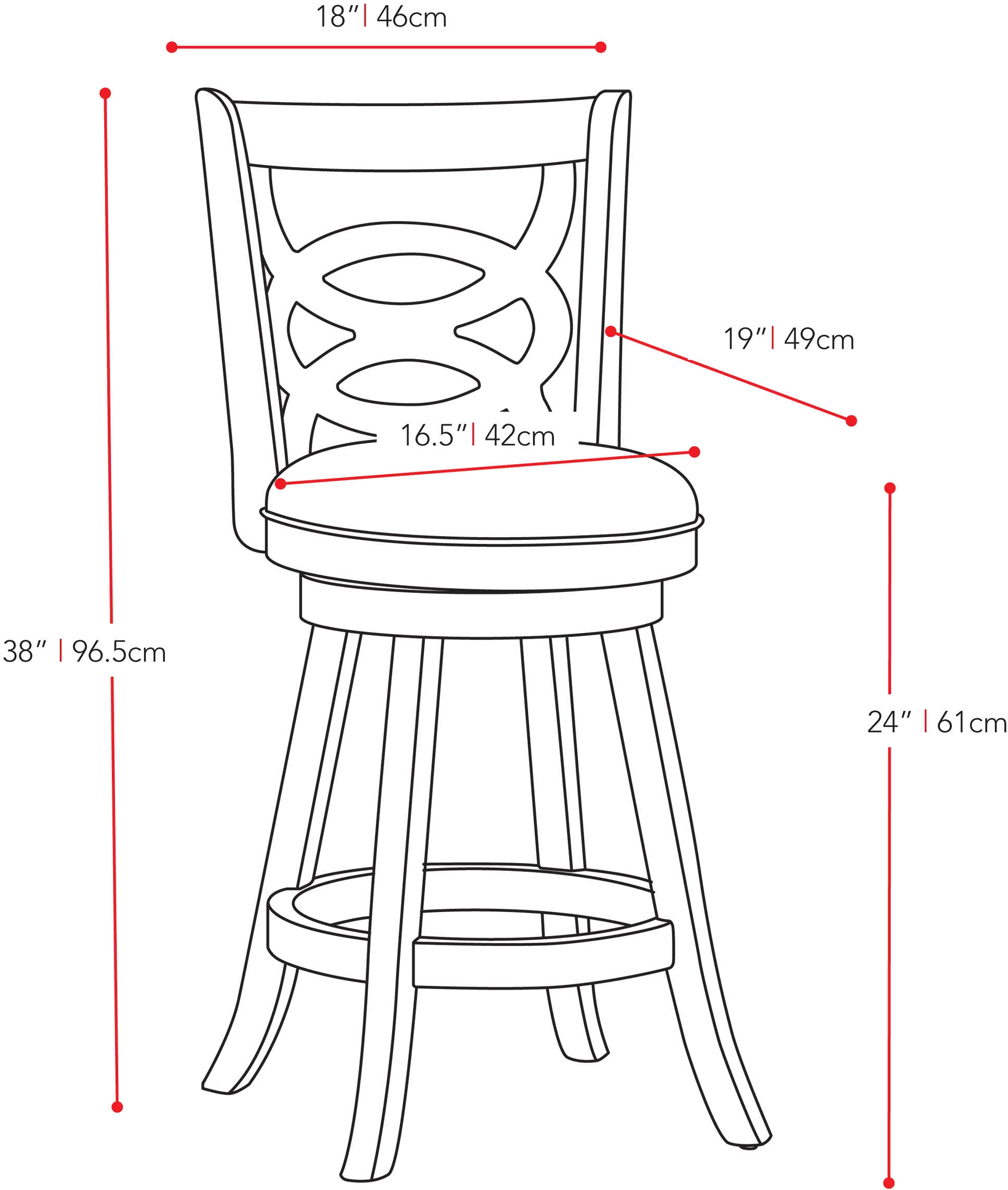 Woodgrove Dark Brown and White Counter Height Stool, Set of 2-3