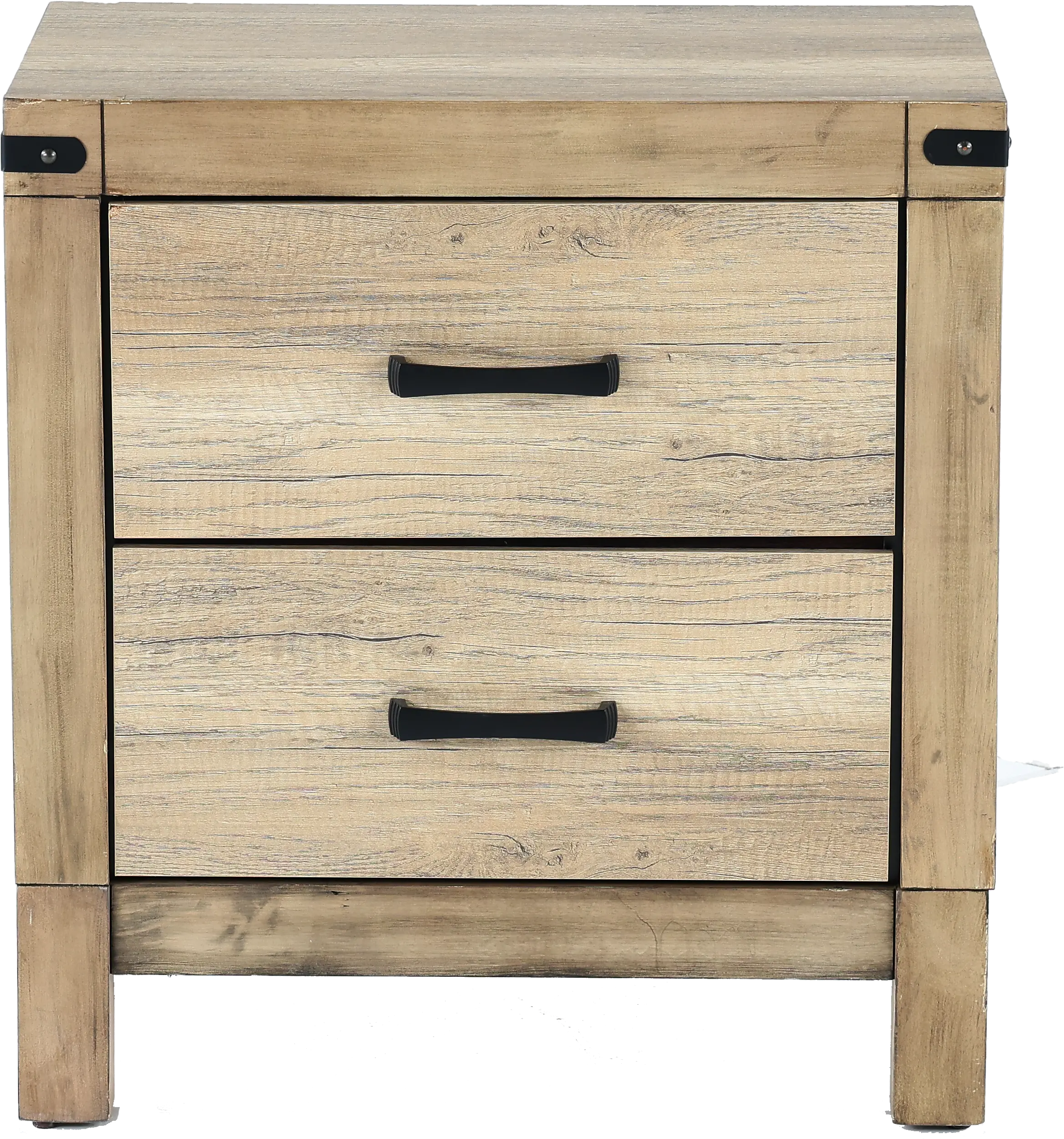 Matteo Rustic Contemporary Antiqued White Nightstand-1