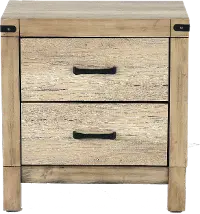 Matteo Rustic Contemporary Antiqued White Nightstand