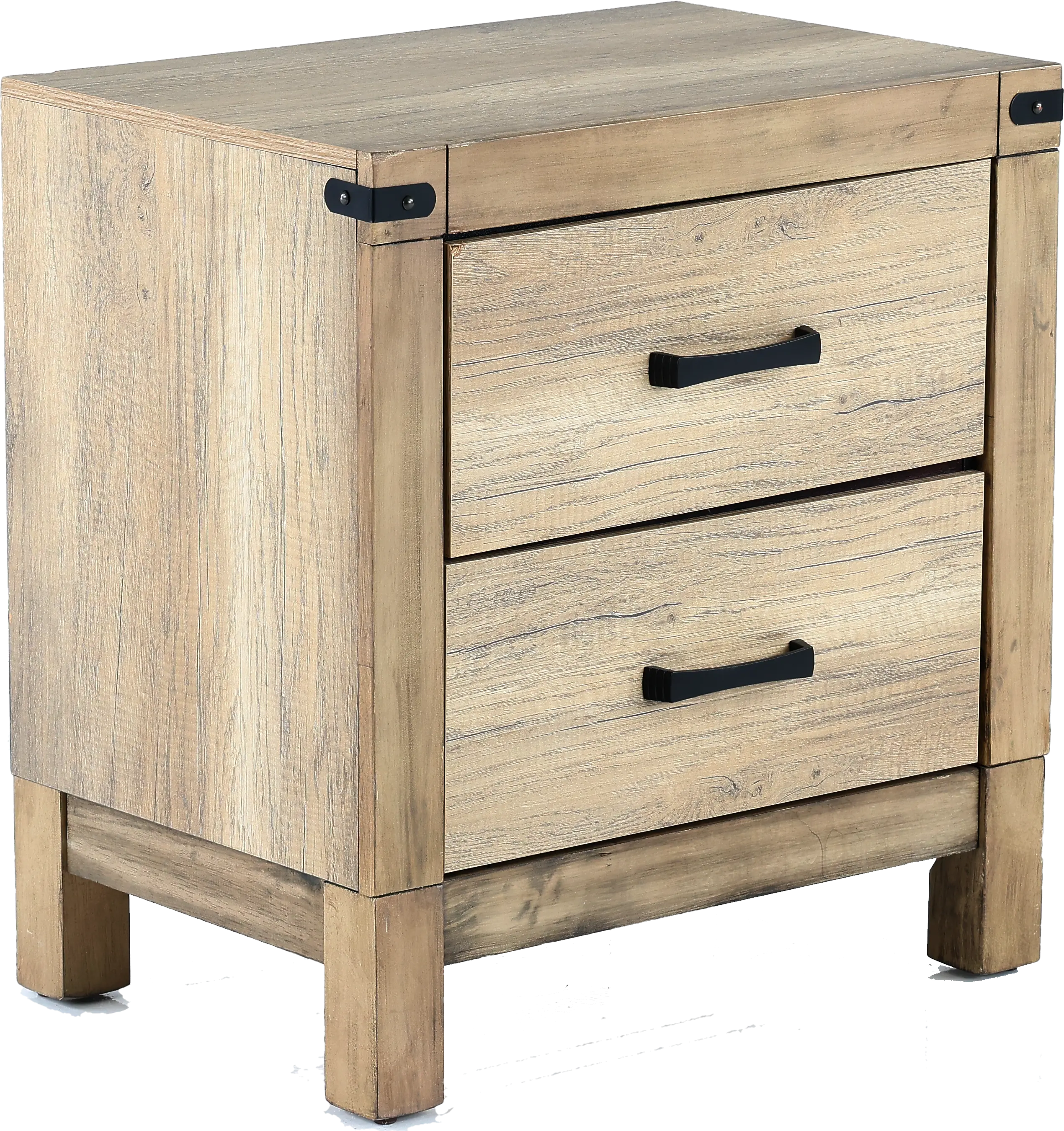 Matteo Rustic Contemporary Antiqued White Nightstand-3