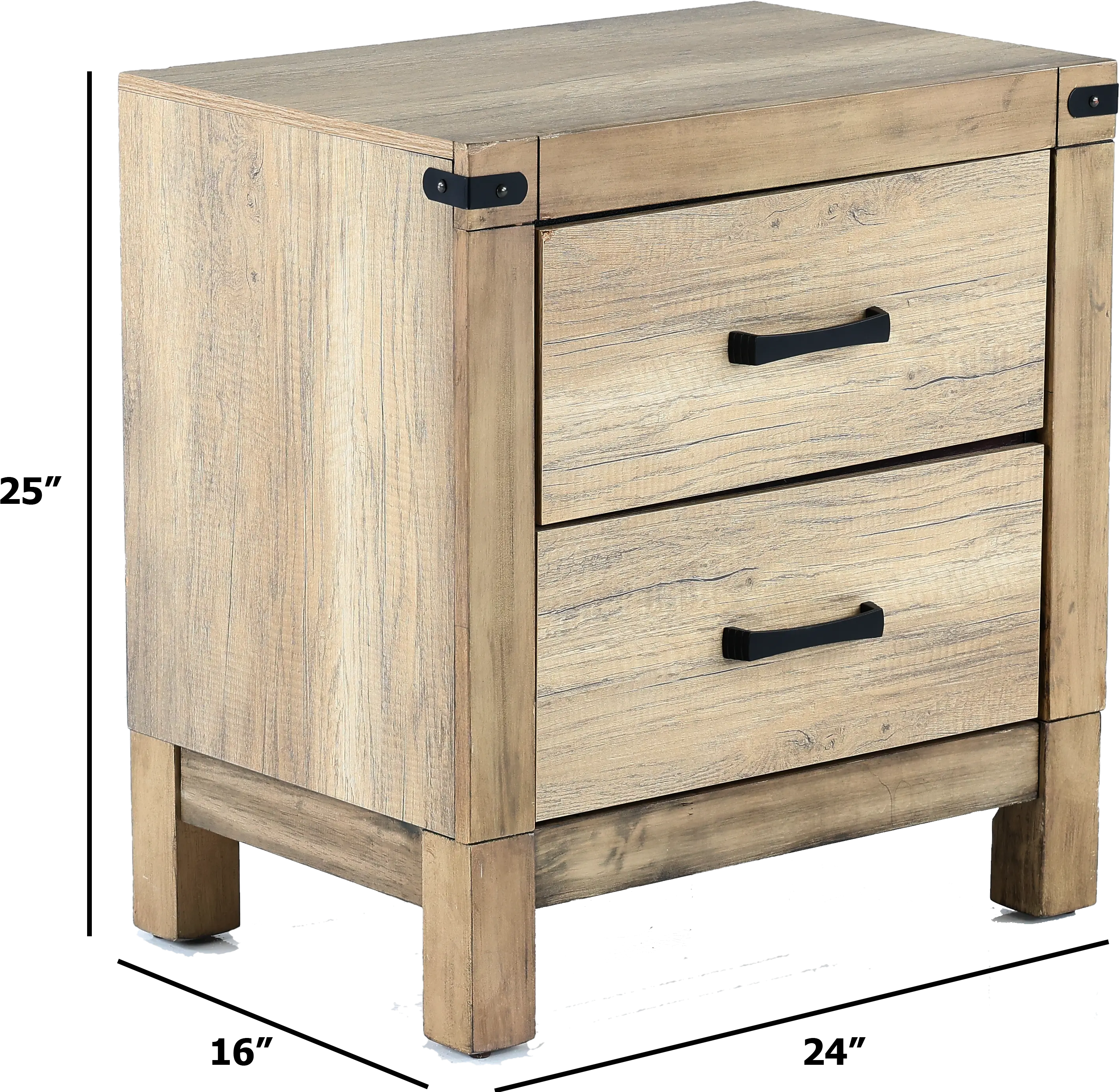 Matteo Rustic Contemporary Antiqued White Nightstand-4