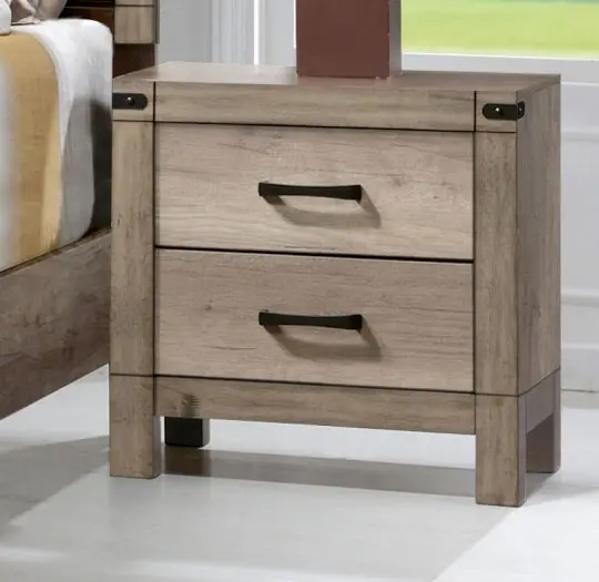 Matteo Rustic Contemporary Antiqued White Nightstand-7