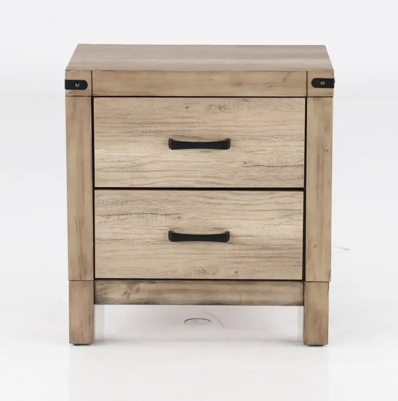 Matteo Rustic Contemporary Antiqued White Nightstand-9