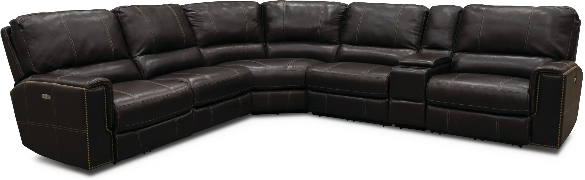 Slinger Dark Brown 6 Piece Power Reclining Sectional Sofa-2