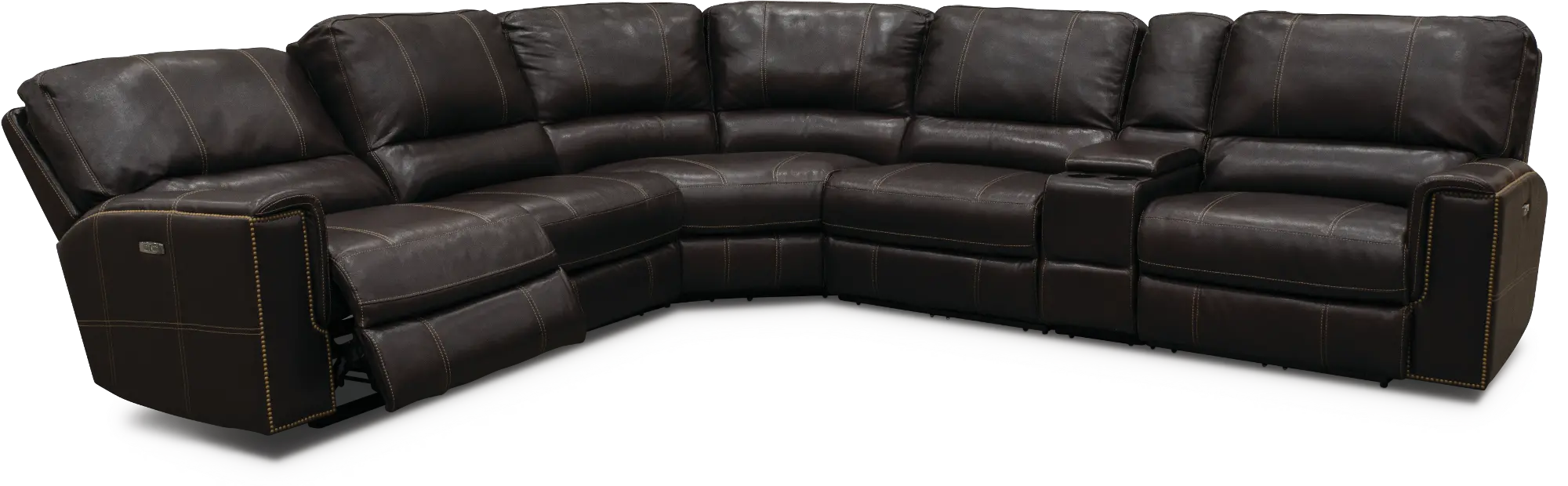 Slinger Dark Brown 6 Piece Power Reclining Sectional Sofa-3