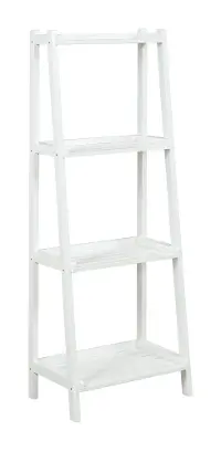 White 4 Tier Wooden Ladder Shelf - Dunnsville