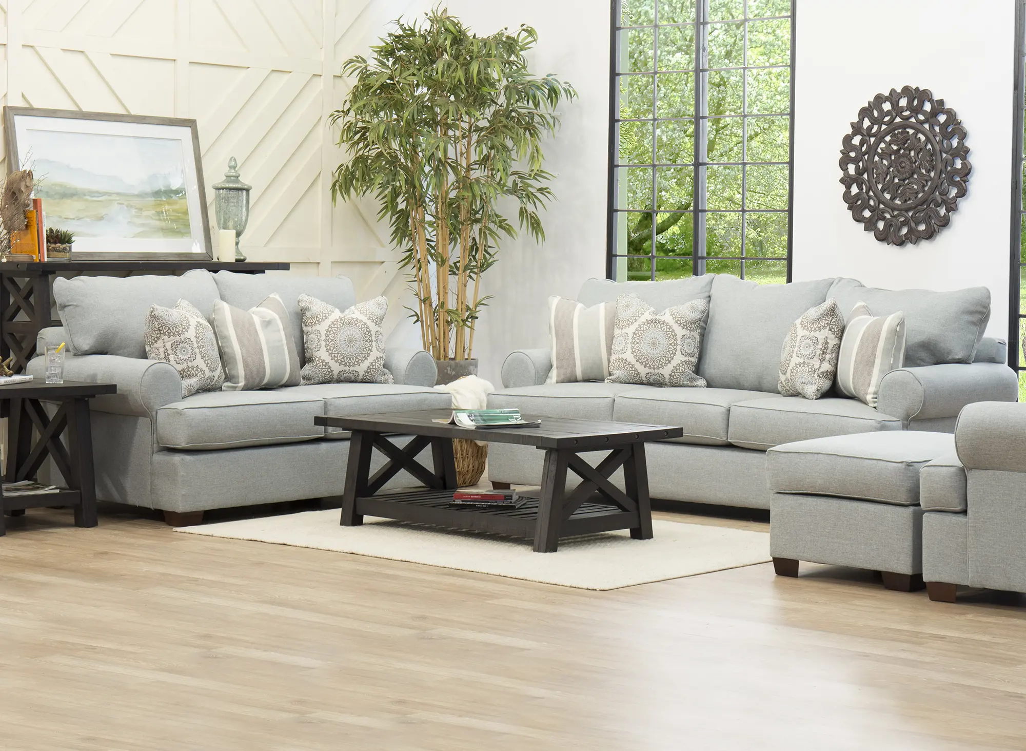 2PC/ALISON/MIST/S/L Alison Blue-Gray 2 Piece Living Room Set-1