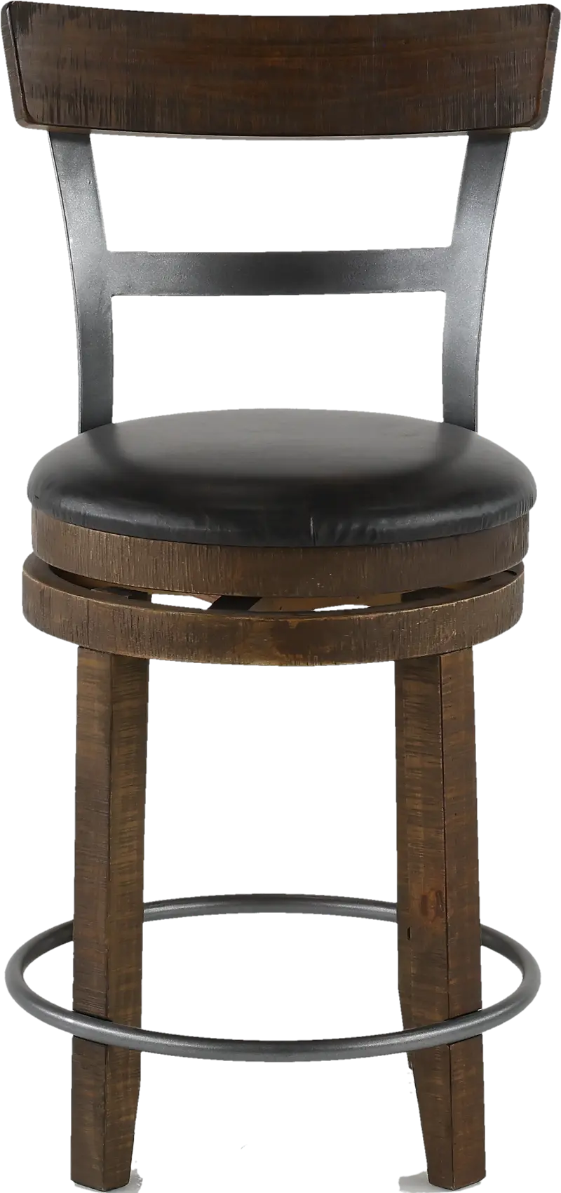 Barrel Tobacco Brown Swivel Counter Height Stool