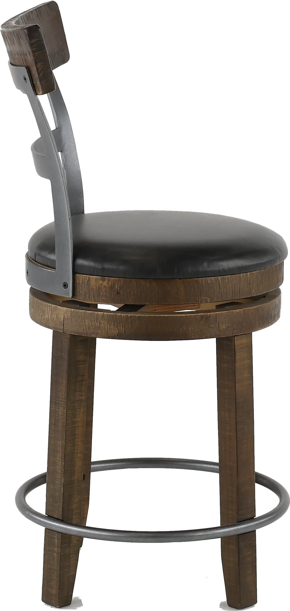 Barrel Tobacco Brown Swivel Counter Height Stool-6
